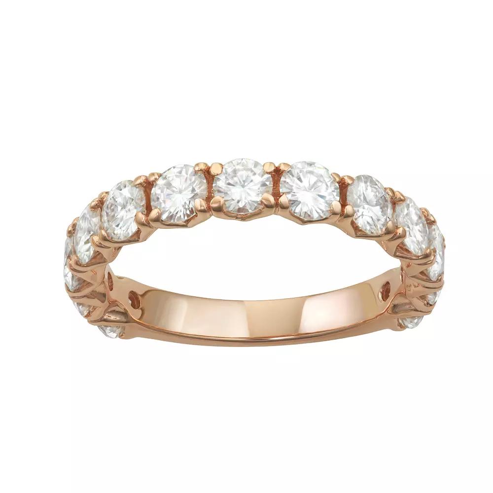 Charles & Colvard 14k Gold 2 Carat T.W. Lab-Created Moissanite Wedding Band, Women's, Size: 6, Pink Product Image