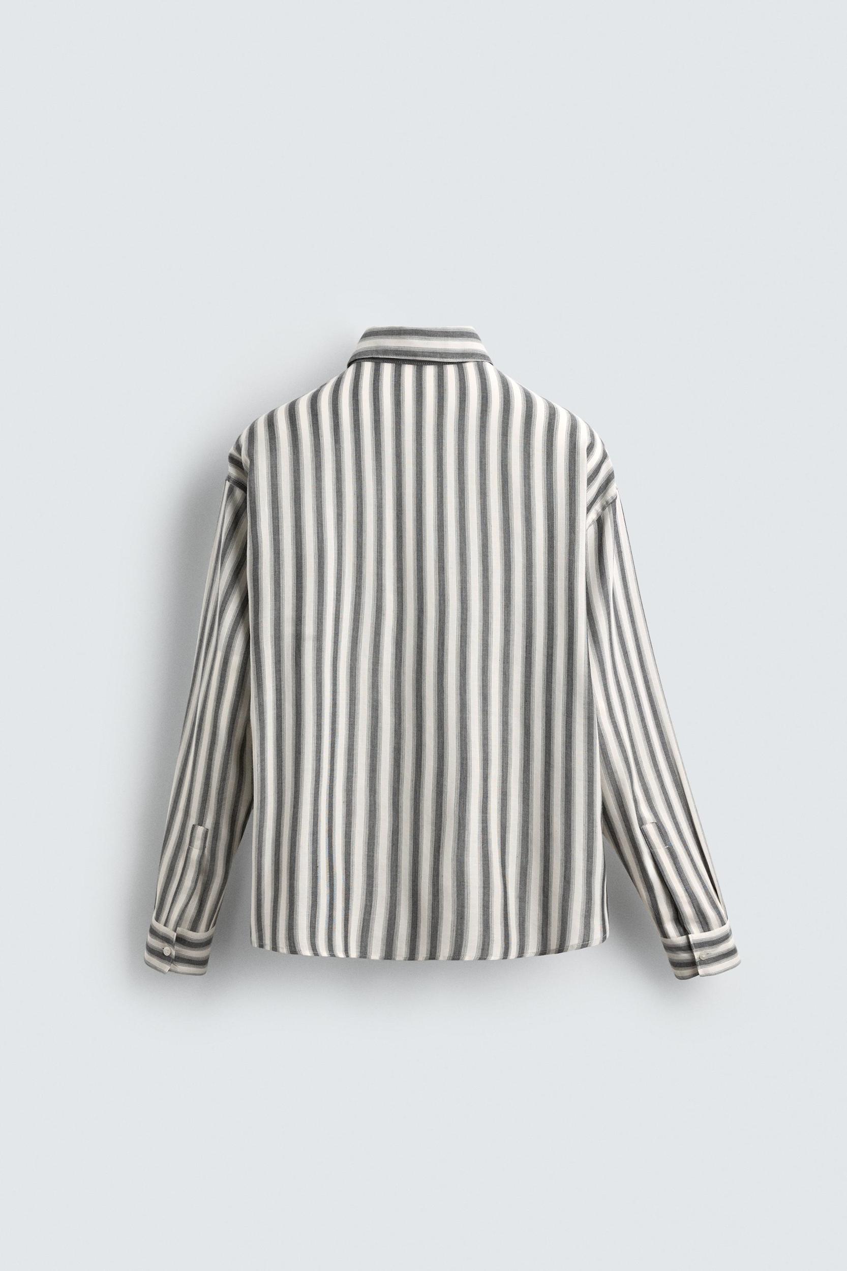 STRIPED COTTON-VISCOSE SHIRT Product Image