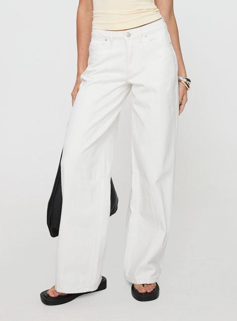 Lando Low Rise Straight Leg Jeans White Product Image
