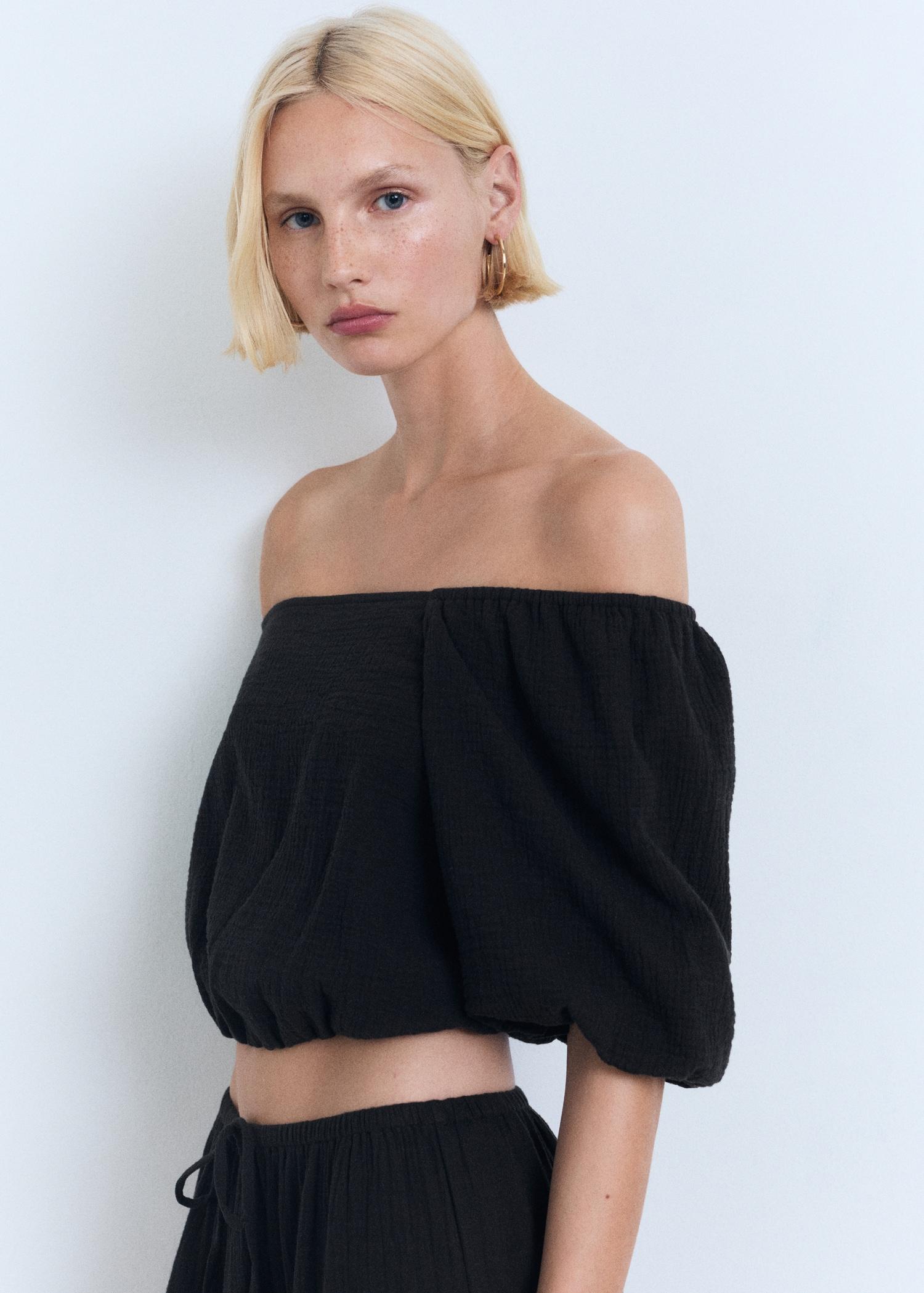 Cotton drawstring skirt - Women | MANGO USA Product Image