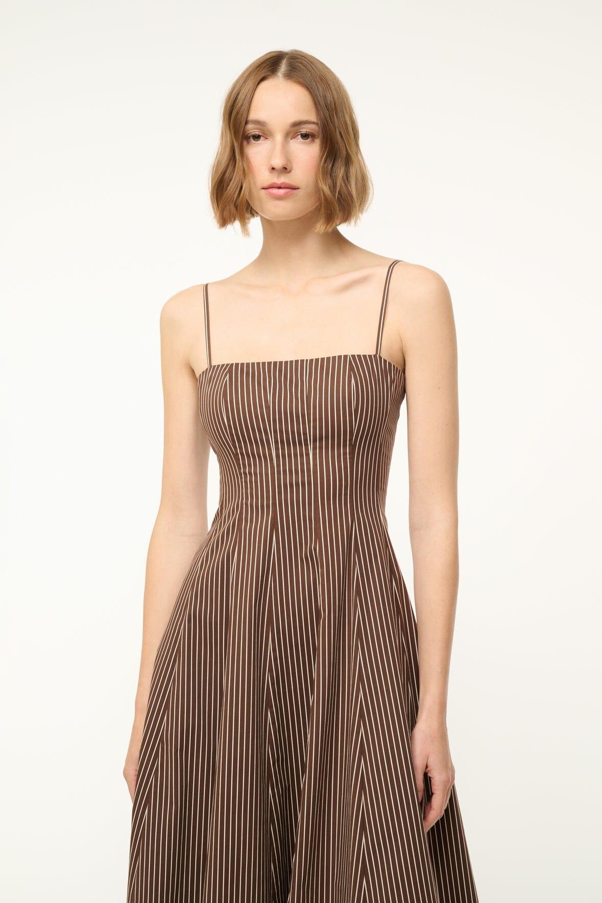 WYLIE DRESS | DARK OAK MICRO STRIPE Product Image
