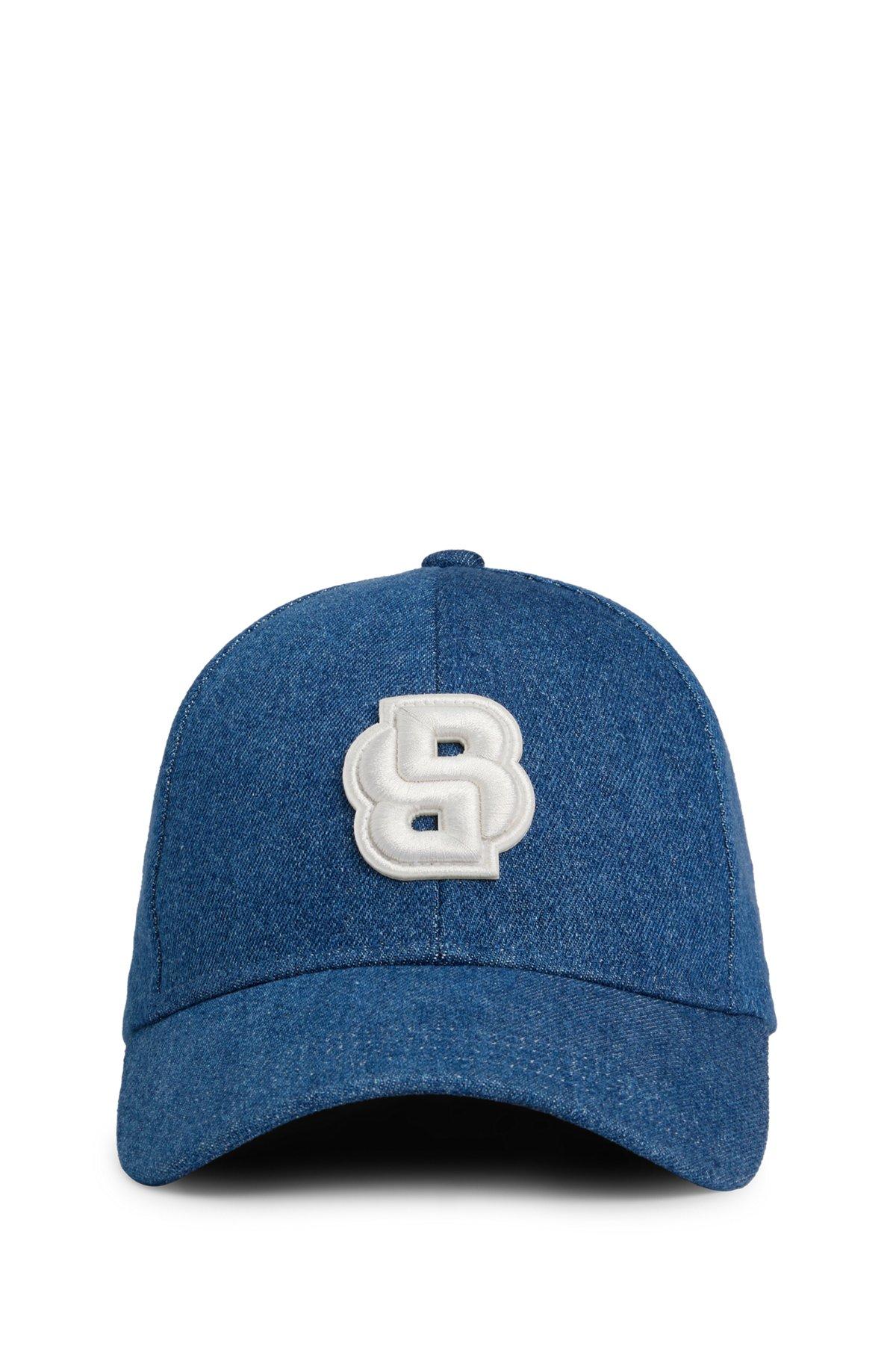 BOSS - Blue-denim cap with Double B monogram - Dark Blue Product Image