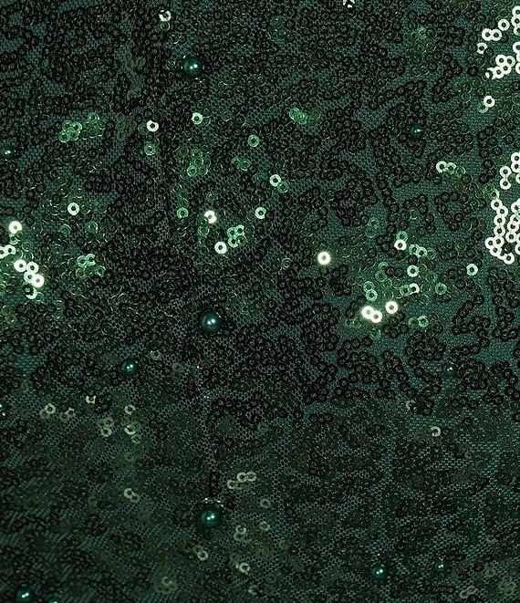 B. Darlin Double Strap V-Neck Sequin & Pearl Studded Dress Product Image