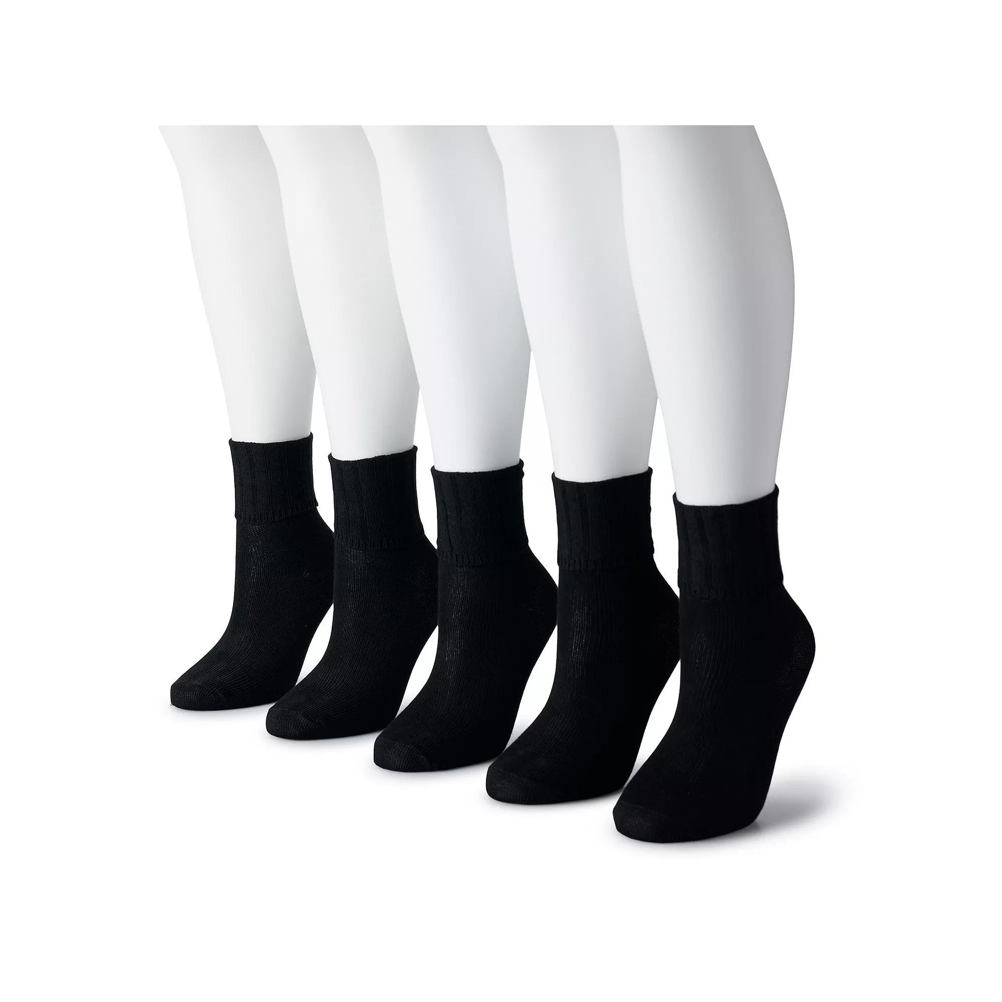 Women's Sonoma Goods For Life® 5-Pack Neutral Color Cuffed Crew Socks,  Product Image