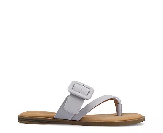 Journee Layra Women's Slip-On Toe Post Flat Sandals,  Product Image