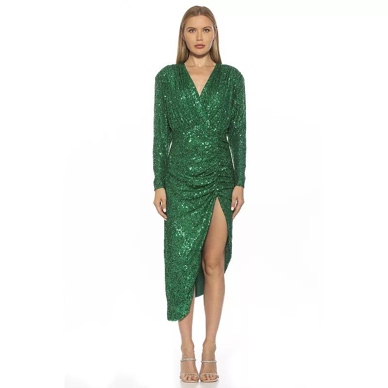 Women's ALEXIA ADMOR Silena Sequin Surplice Dolman Sleeve Ruched Dress,  Product Image