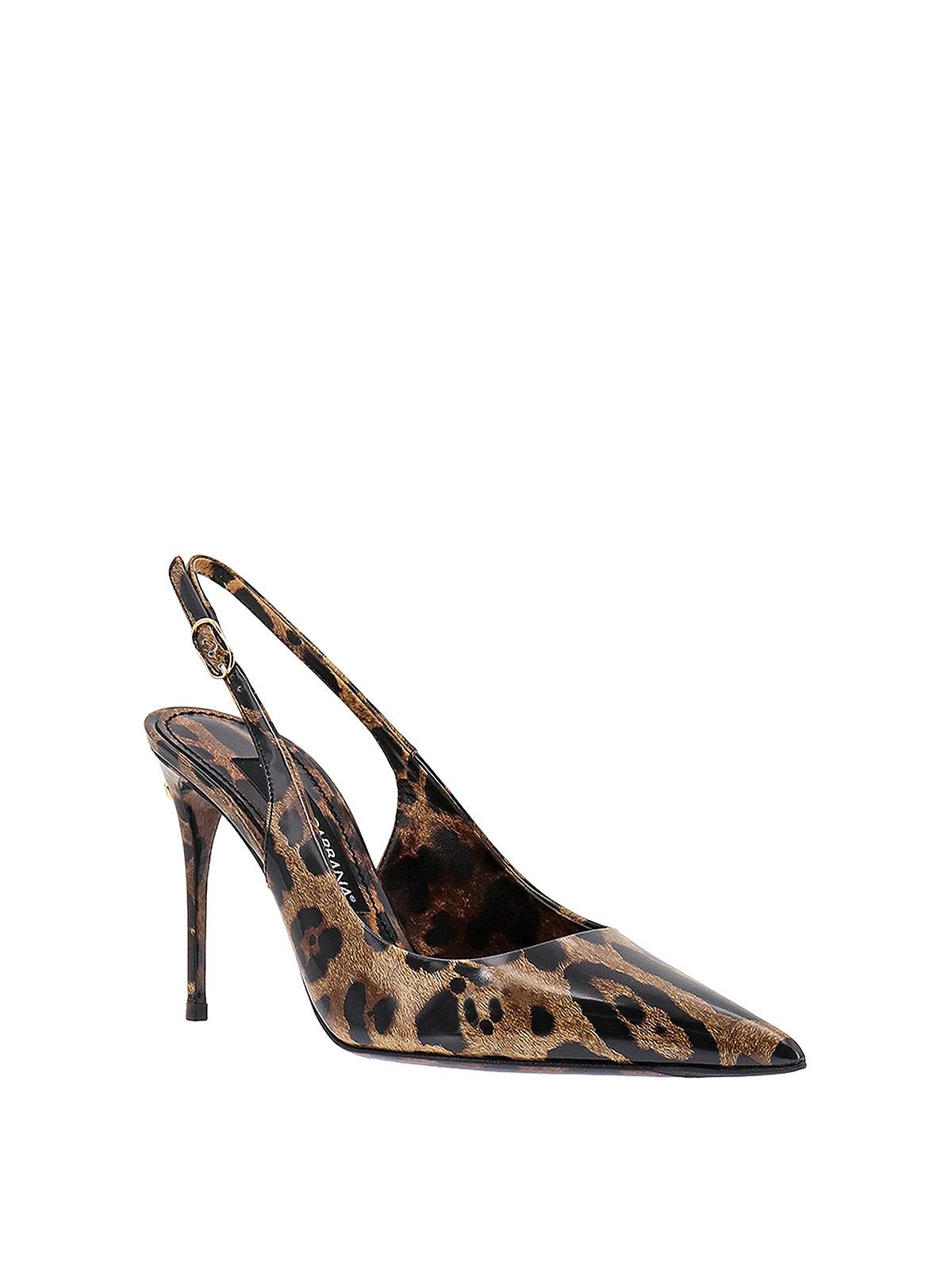 DOLCE & GABBANA Luxurious Leopard Printed Slingback Pumps For Women In Lavender Product Image