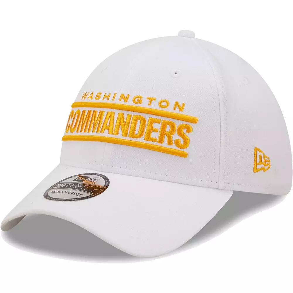 Men's New Era White Washington Commanders Wordmark Iced II 39THIRTY Flex Hat,  Product Image