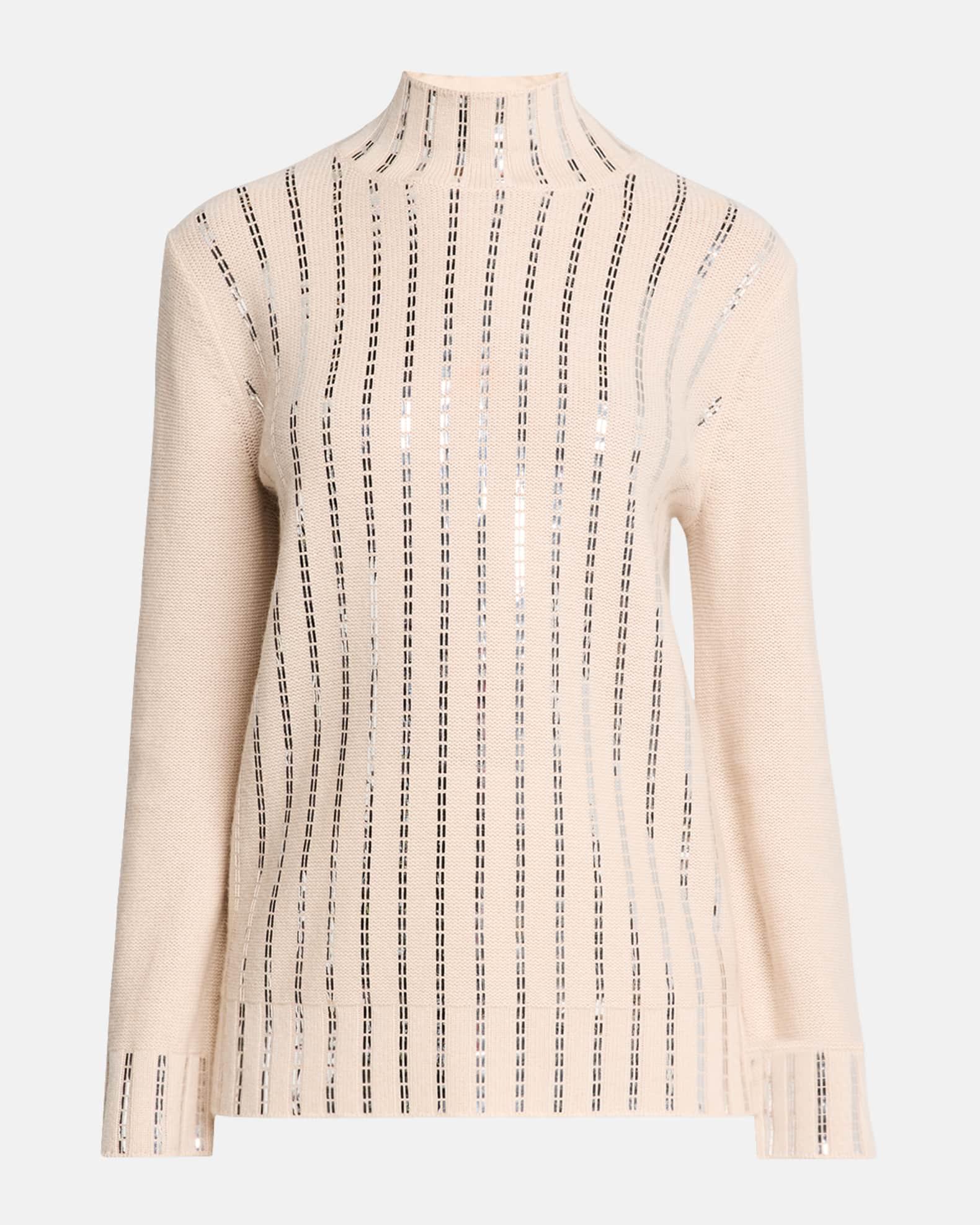 Cashmere Embellished Mock-Neck Sweater Product Image