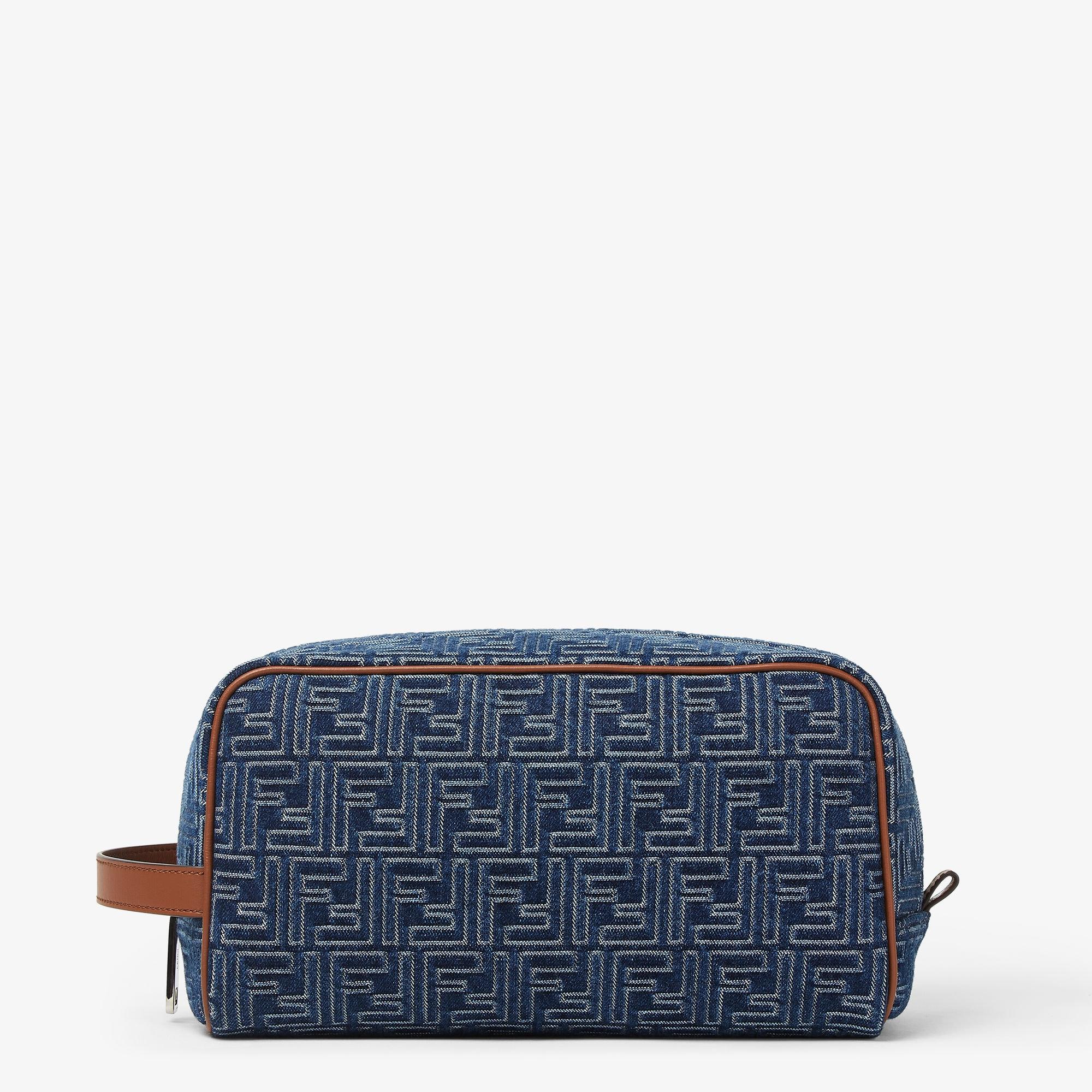 FF Toiletry Case MediumBlue denim-effect FF Jacquard toiletry case Product Image
