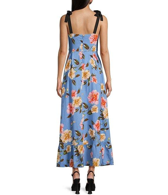 GB Floral Print Grosgrain Tie Maxi Dress Product Image