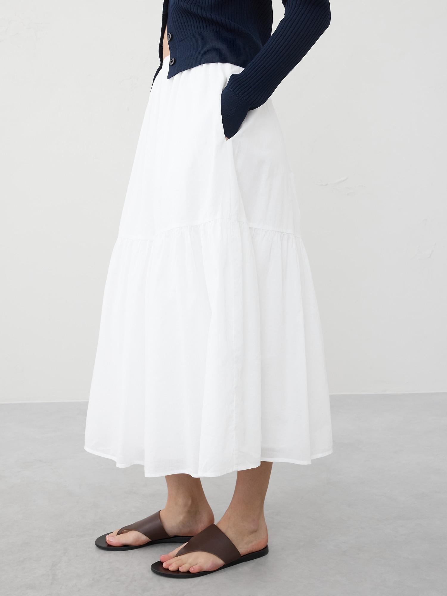 Voile Tiered Midi Skirt Product Image