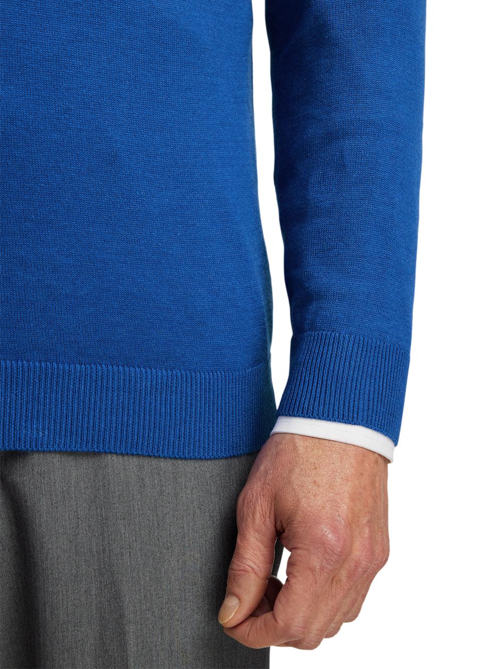 Supima Cotton V-neck Sweater - Blue Product Image