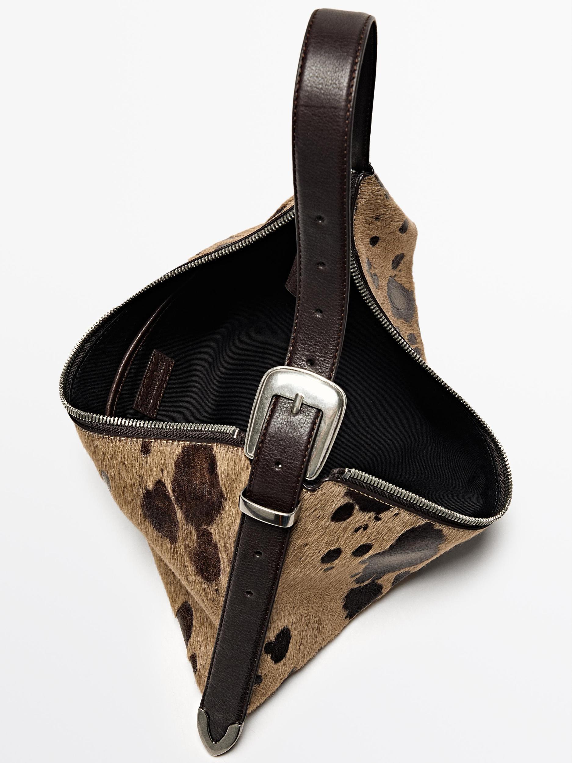 Animal print hair-on leather bag Product Image