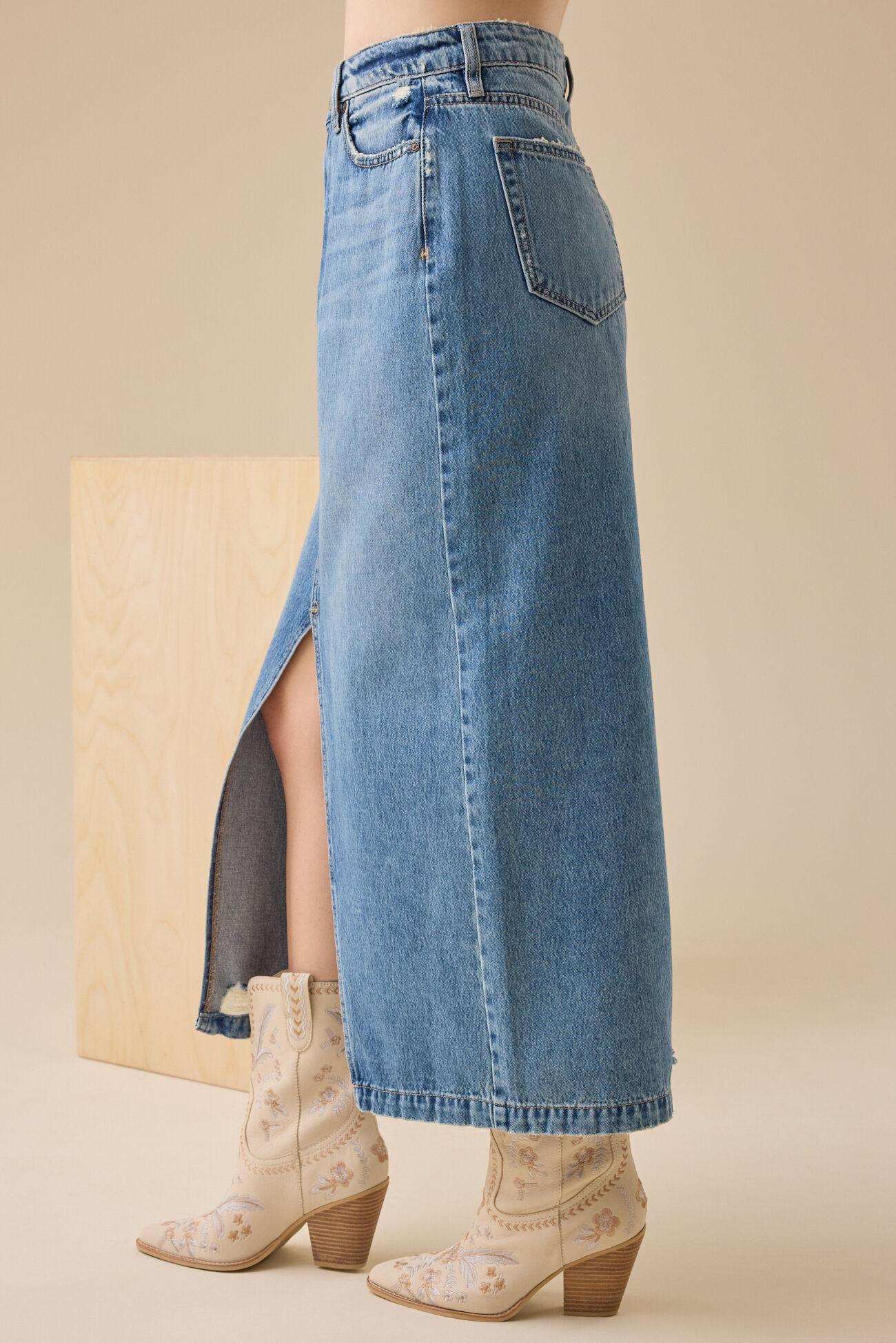 Bratton Denim Midi Skirt Product Image