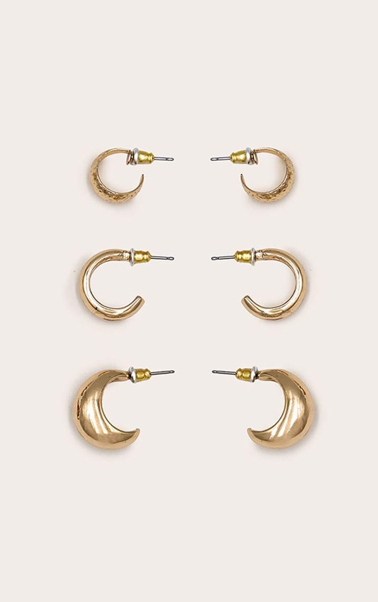 Gold Classic Simple Mutlipack Earrings Product Image