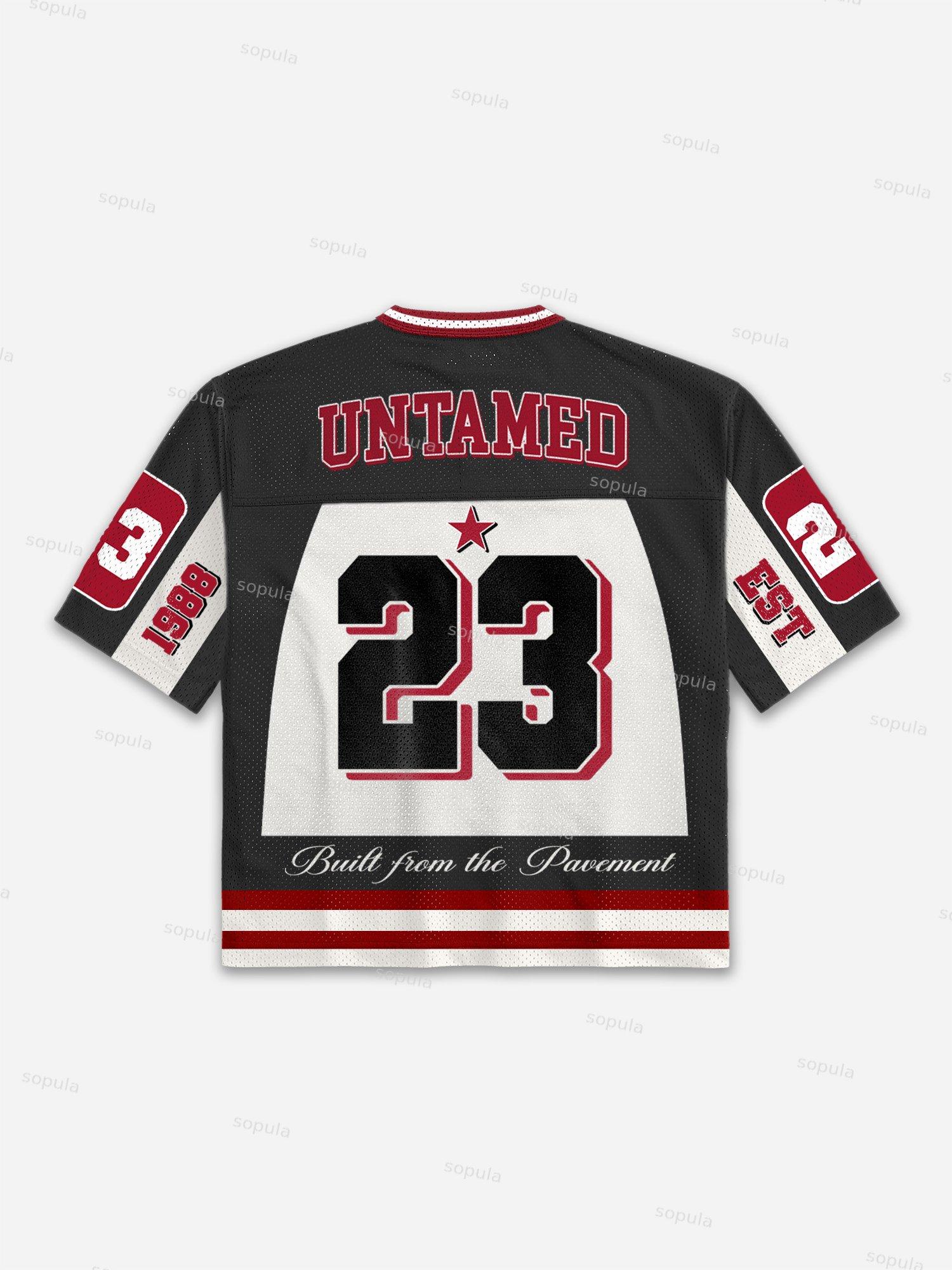 No. 23 Imitation Racing Suit Design Cropped Jerseys Mesh Tee Product Image