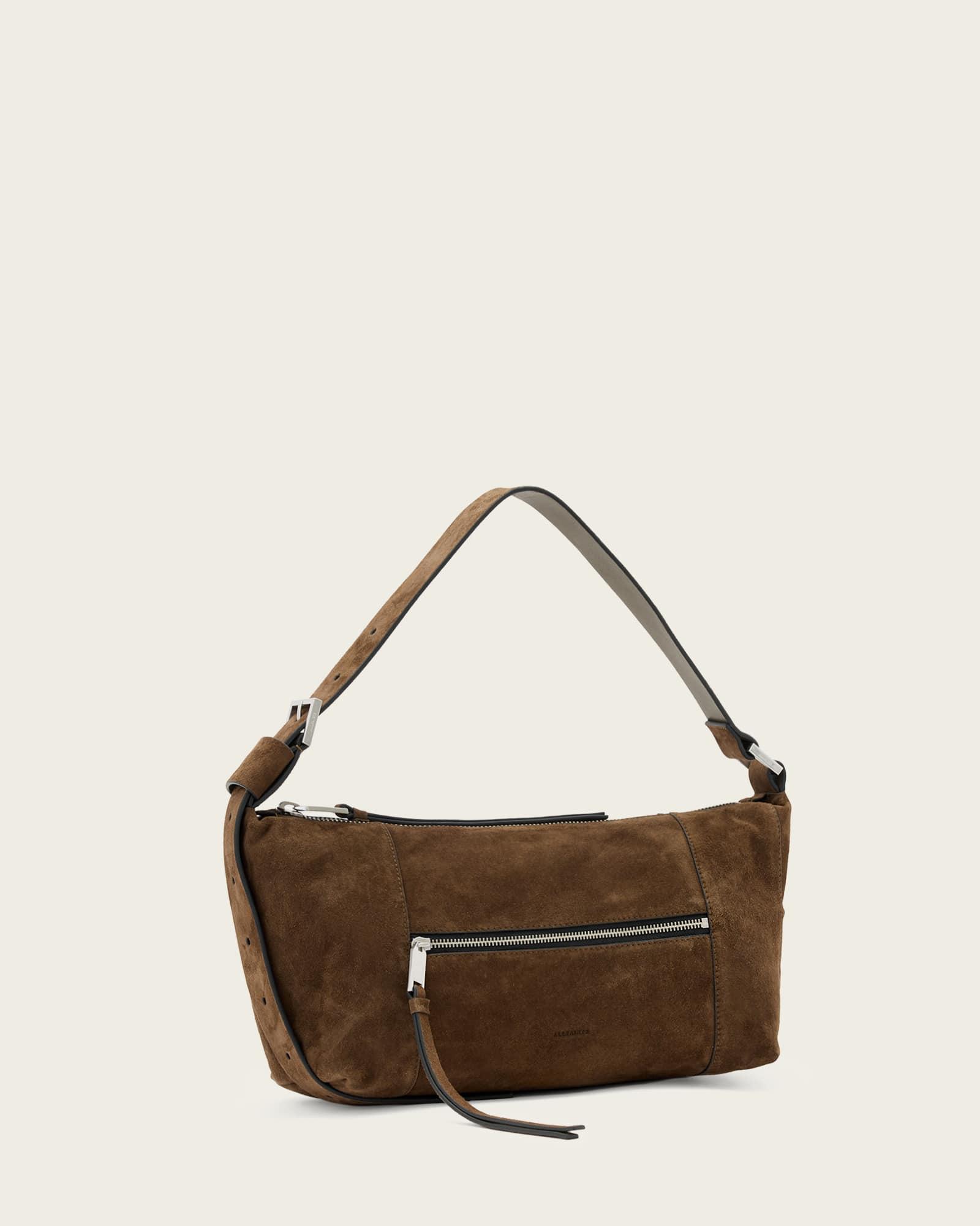 Vega Suede Shoulder Bag FANGO BROWN | ALLSAINTS US Product Image
