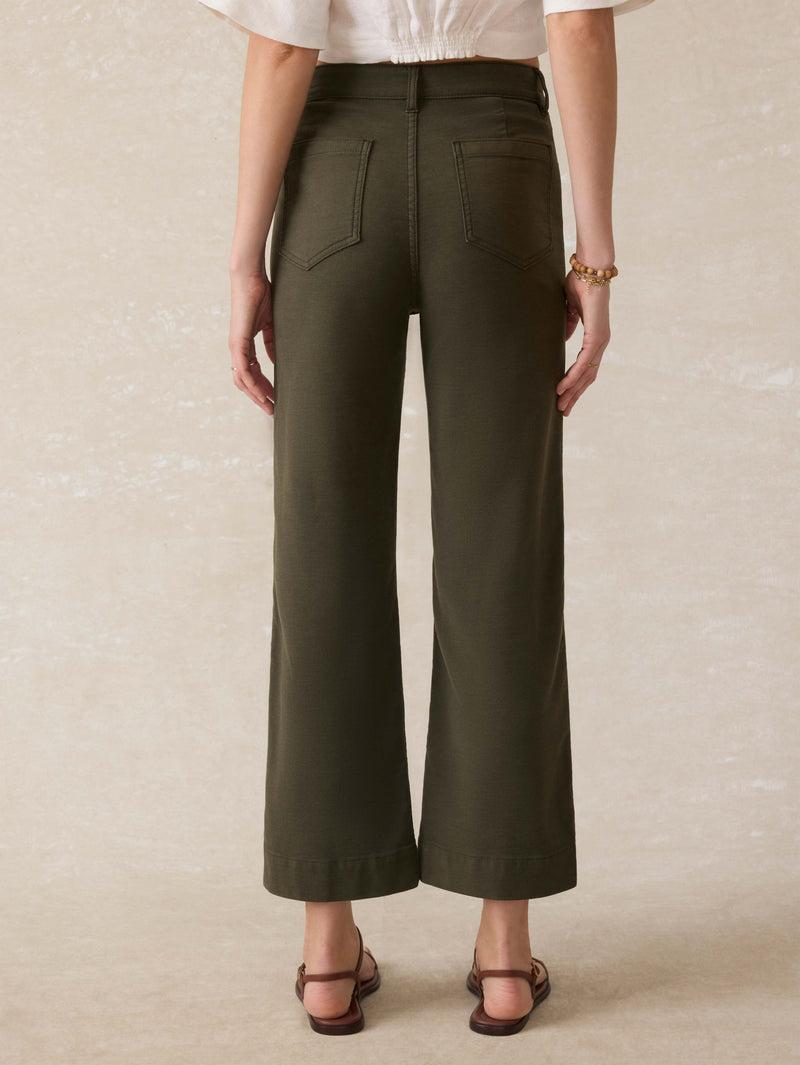 Stretch Terry Patch Pocket Ankle Pant - Forest Olive Product Image