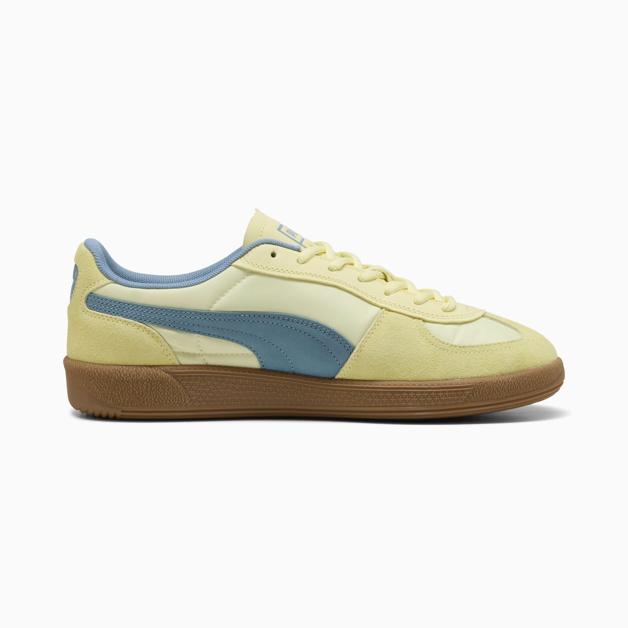 PUMA Palermo Pop Unisex Shoes in Gold Moon/Cool Blue Product Image
