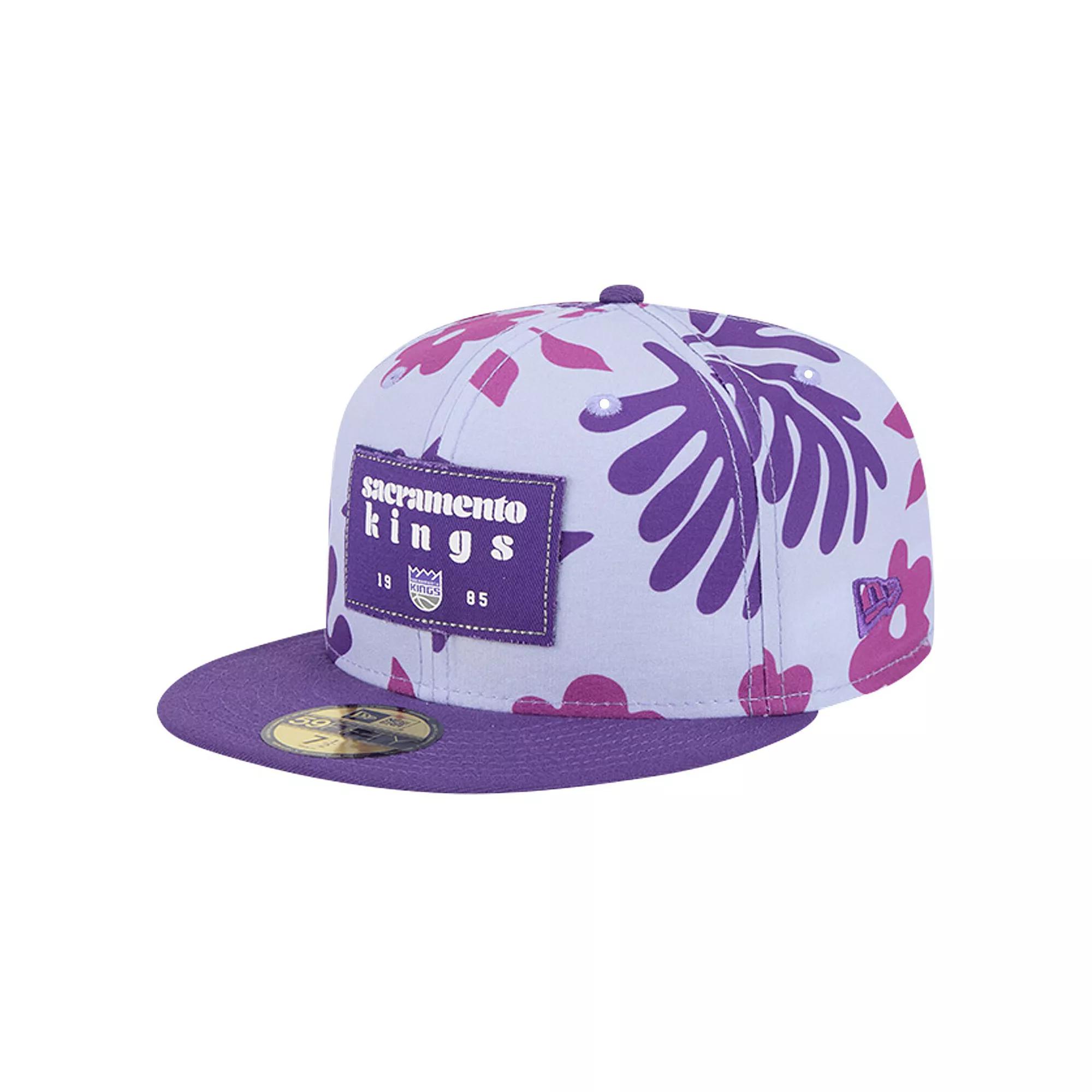 Mens New Era Purple Sacramento Kings Palm Fronds 2-Tone 59FIFTY Fitted Hat Product Image
