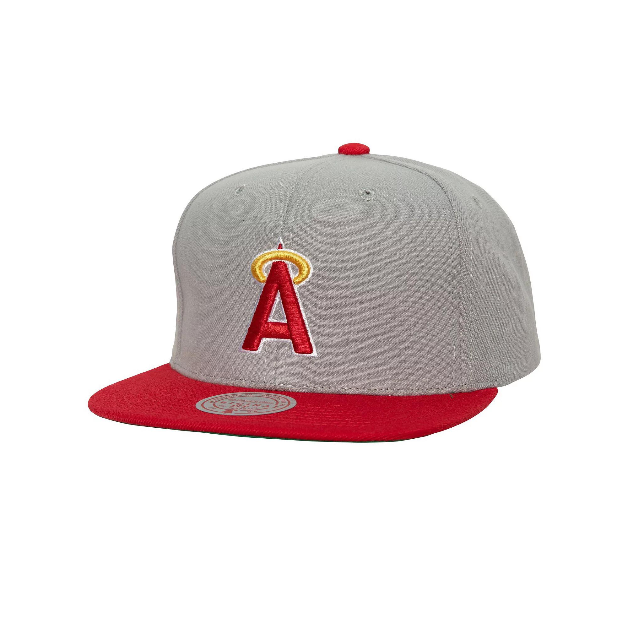Men's Mitchell & Ness Gray California Angels 1989-1992 Cooperstown Collection Away Snapback Hat, Mlb Grey Product Image