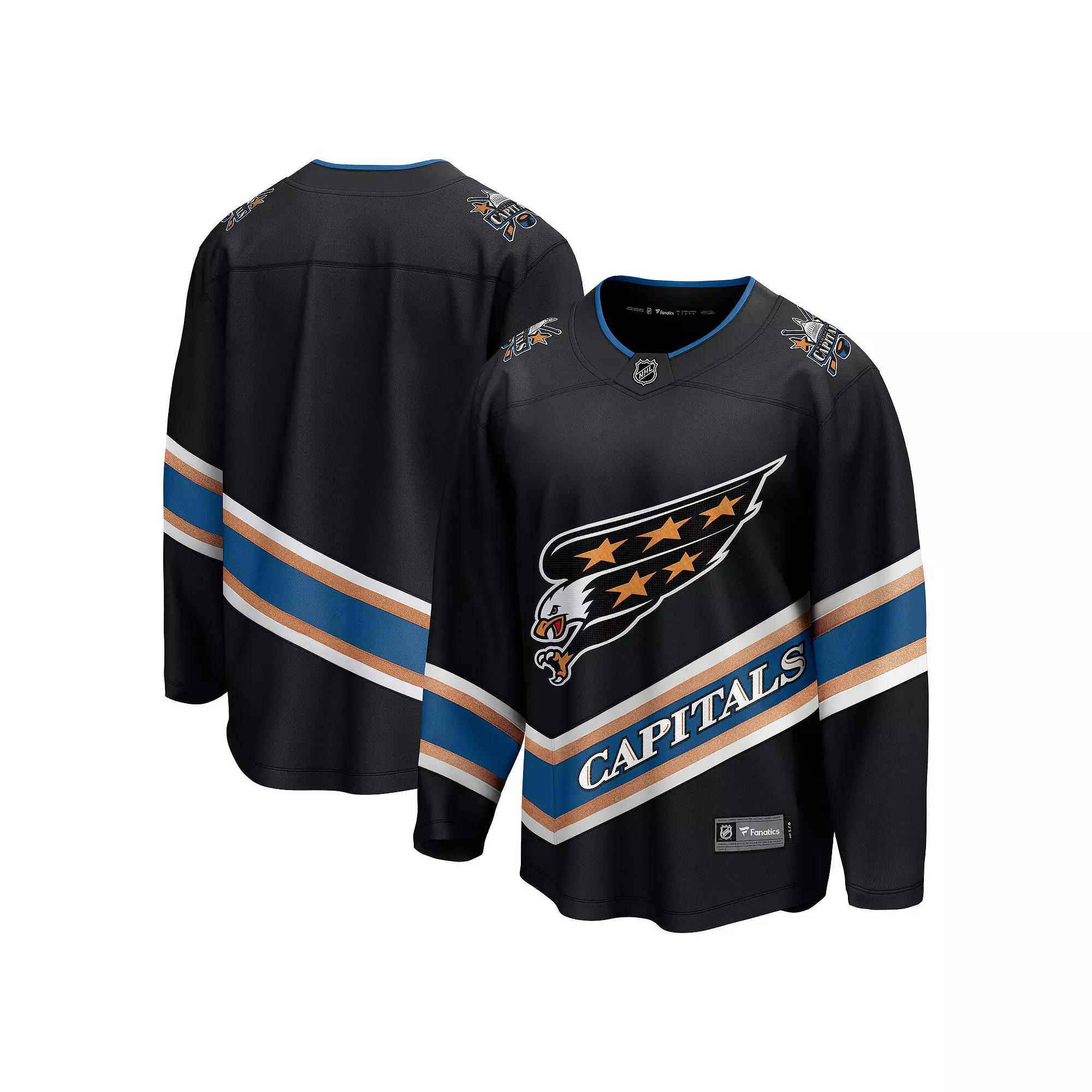 Men's Fanatics Black Washington Capitals Alternate 50th Anniversary Breakaway Jersey,  Product Image