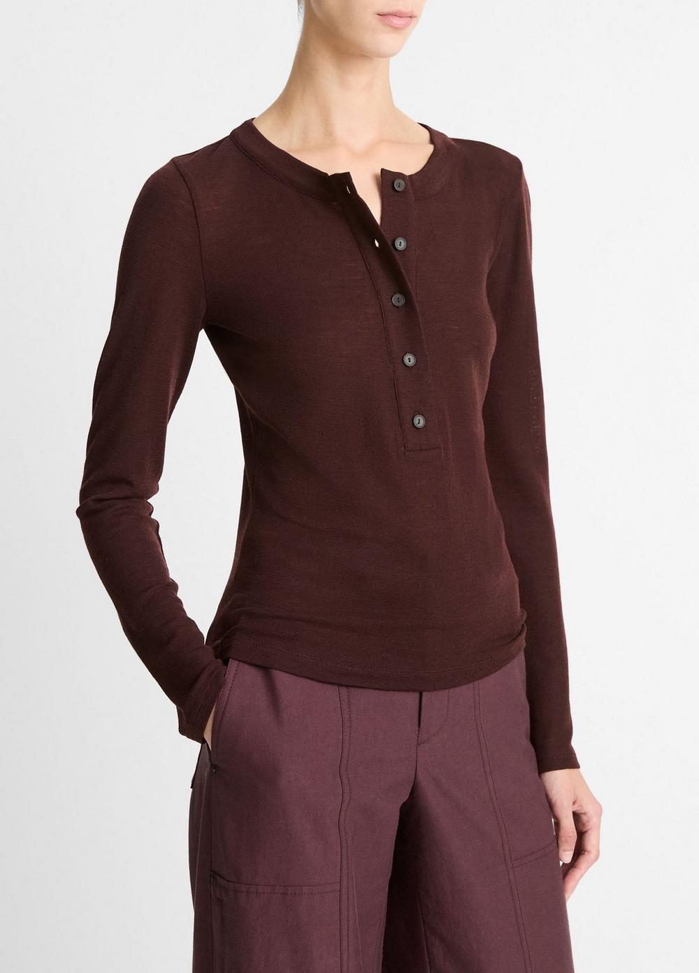 Wool Long-Sleeve Henley Product Image