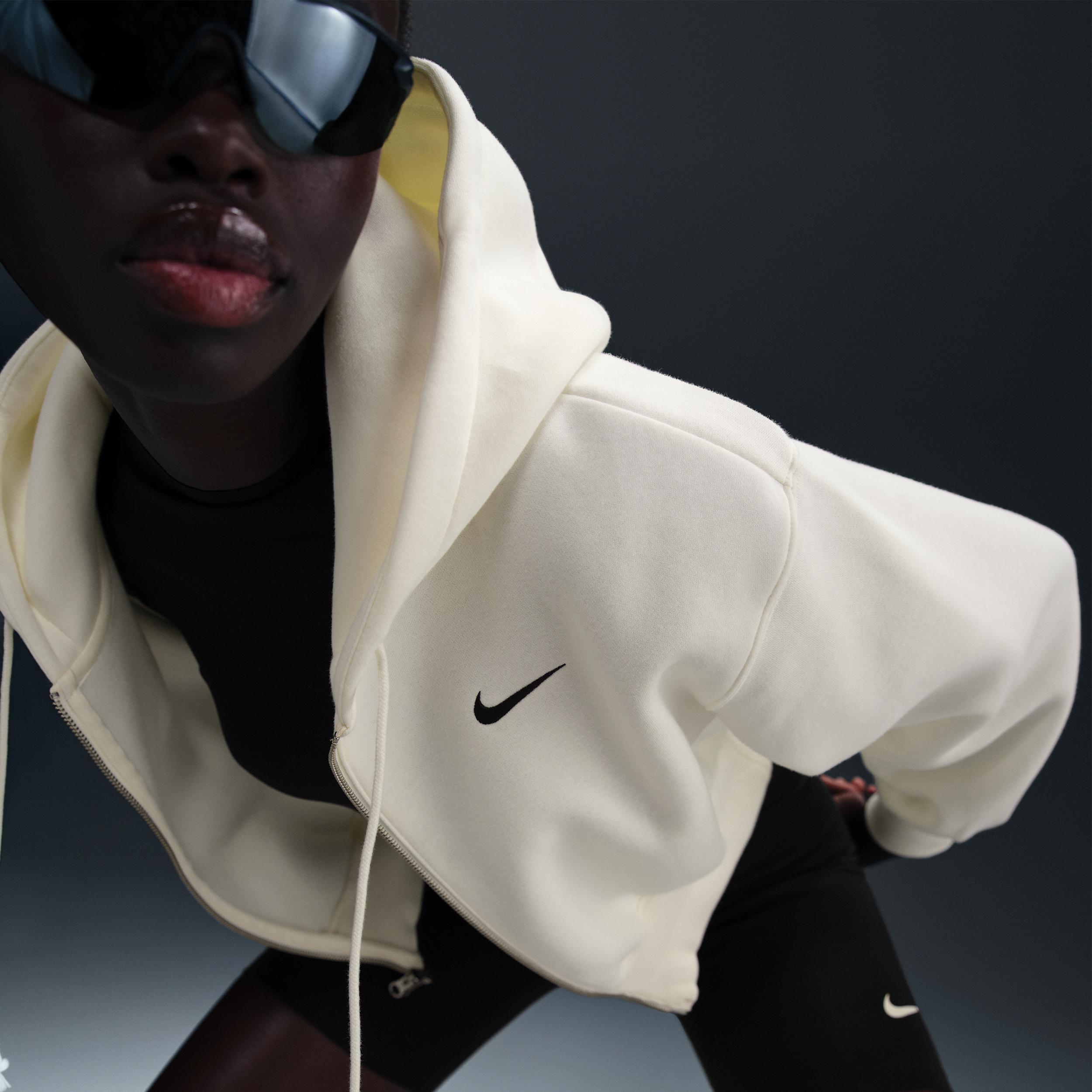 Womens Nike Sportswear Phoenix Fleece Loose Cropped Full-Zip Hoodie | HJ0940-133 Product Image