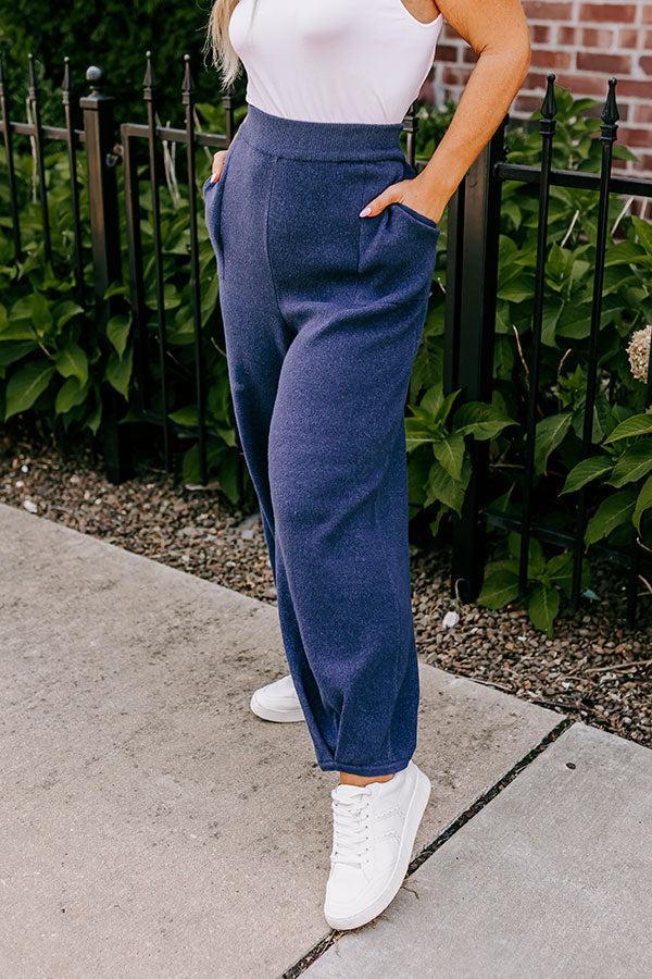 Street Chic High Waist Knit Pants Curves Product Image