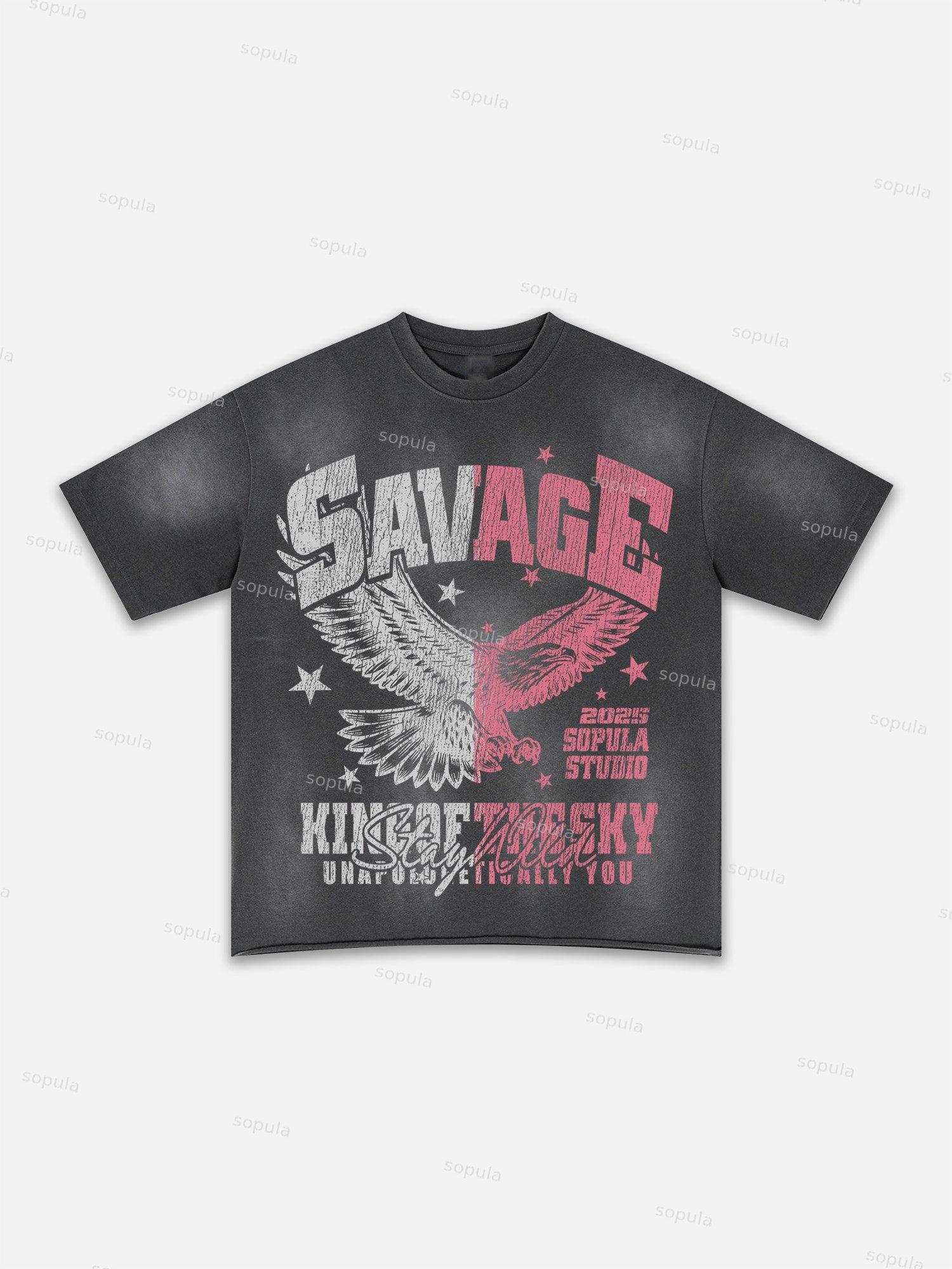 Street Goals Lip Braces Make Vintage Printed Graphic Washed T-shirt Product Image