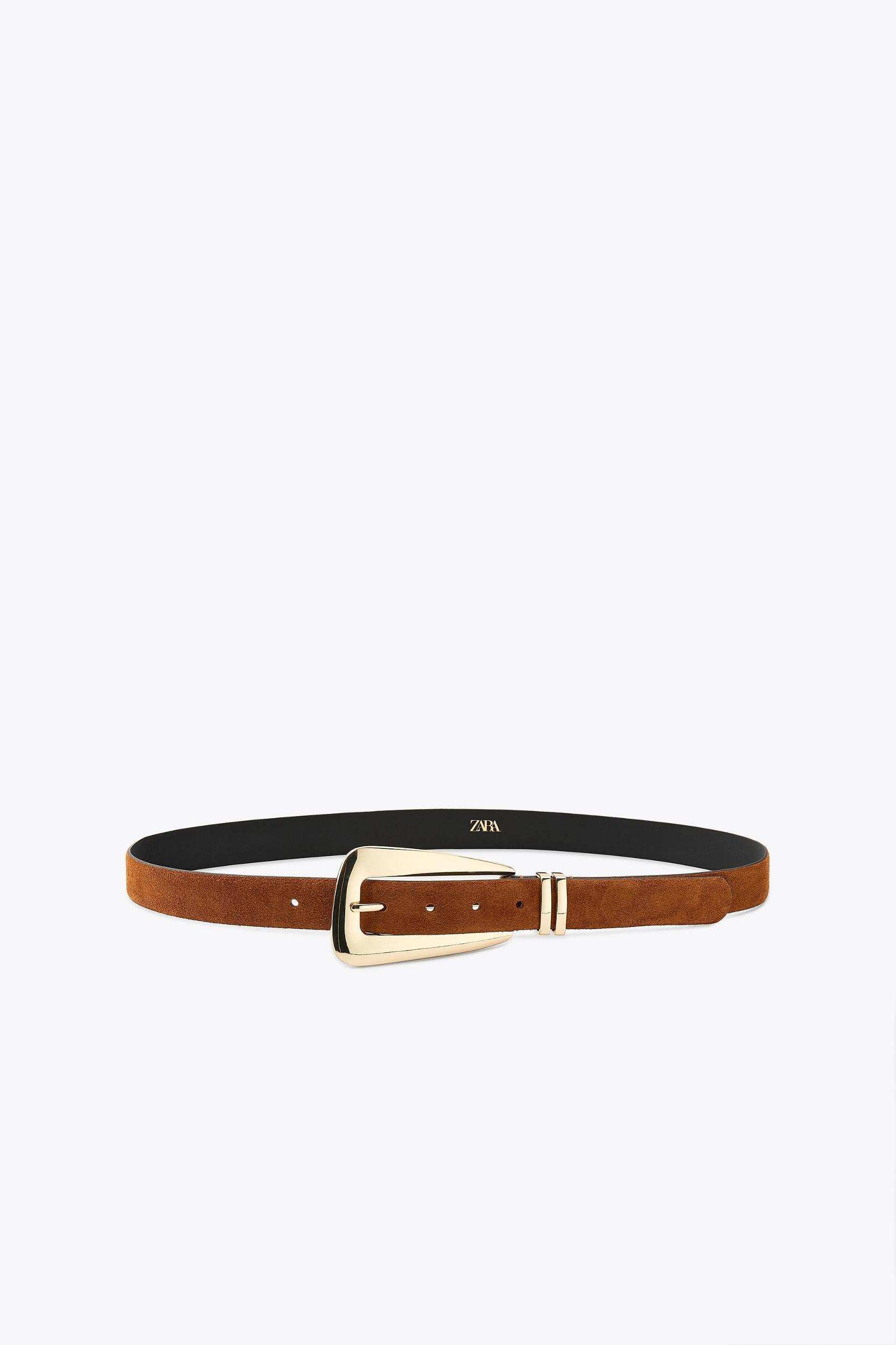 SPLIT LEATHER BELT WITH LARGE BUCKLE Product Image