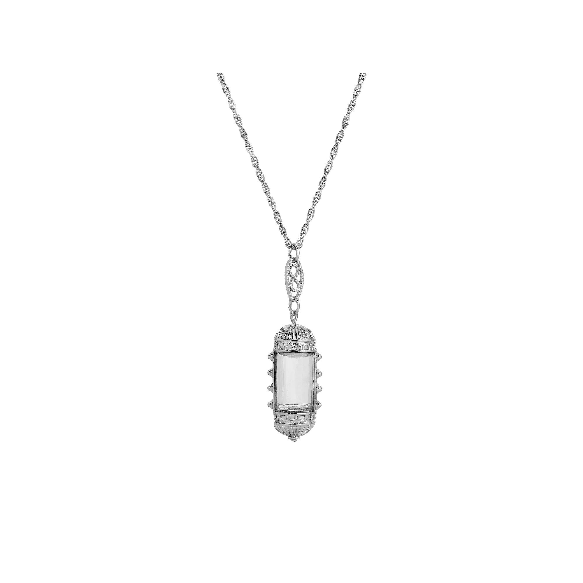 1928 Glass Pendant Necklace, Women's, White Product Image
