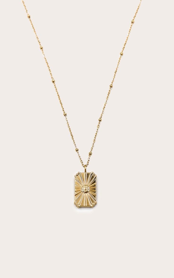 Gold Water Resistant Flower Pendant Necklace Product Image