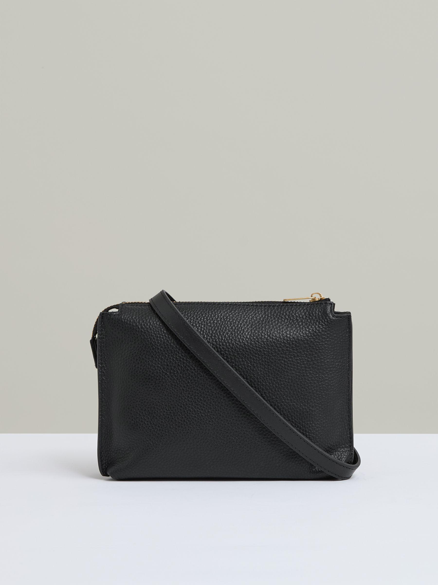 Leather And Suede Crossbody Bag in Black Product Image