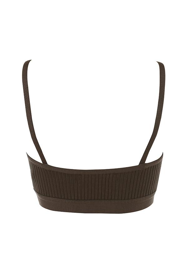 Evie  brown bandage bralette - sale Product Image