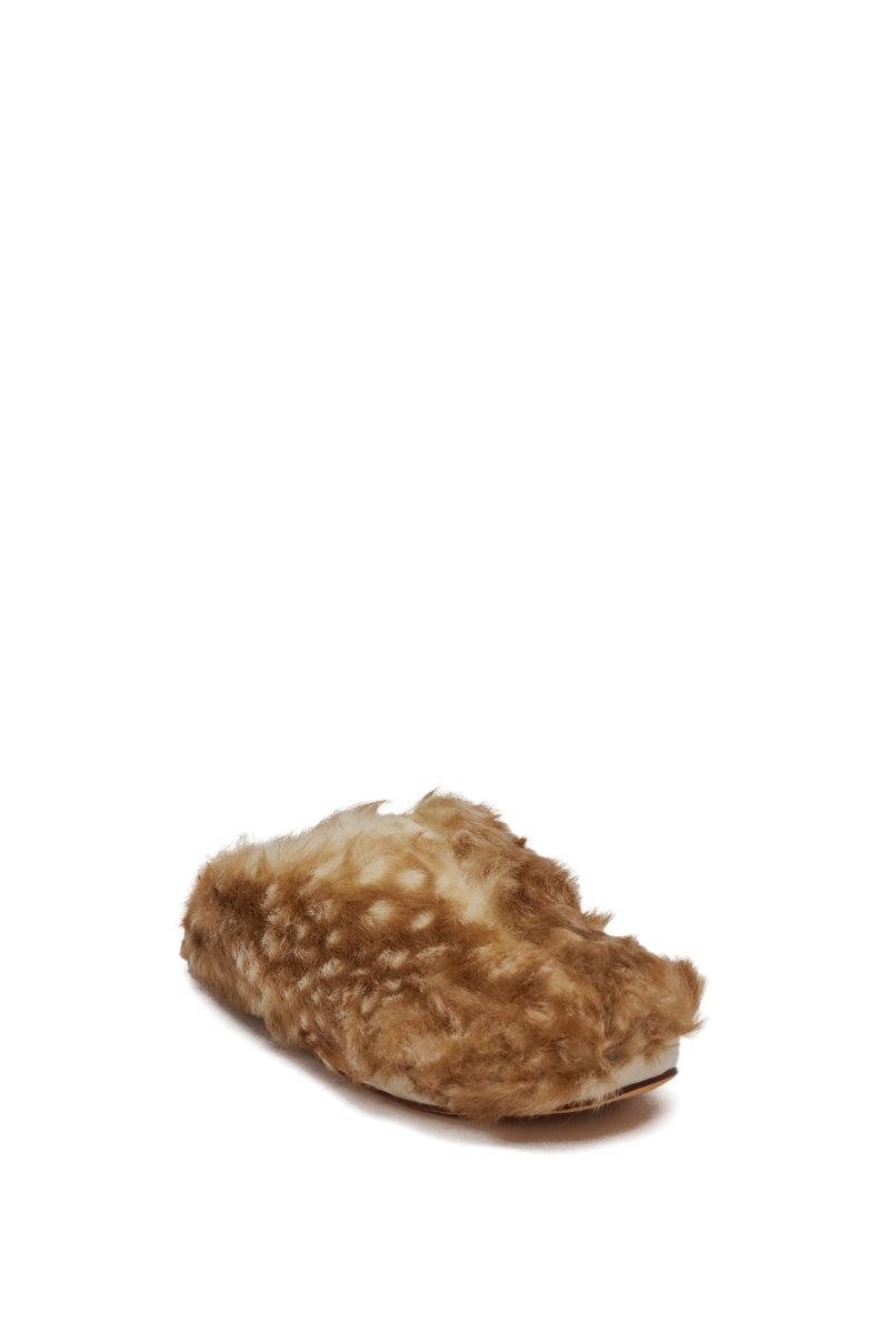 AZALEA WANG UPNETTEE BROWN MULTI BAMBI PRINT FUR CLOG Product Image