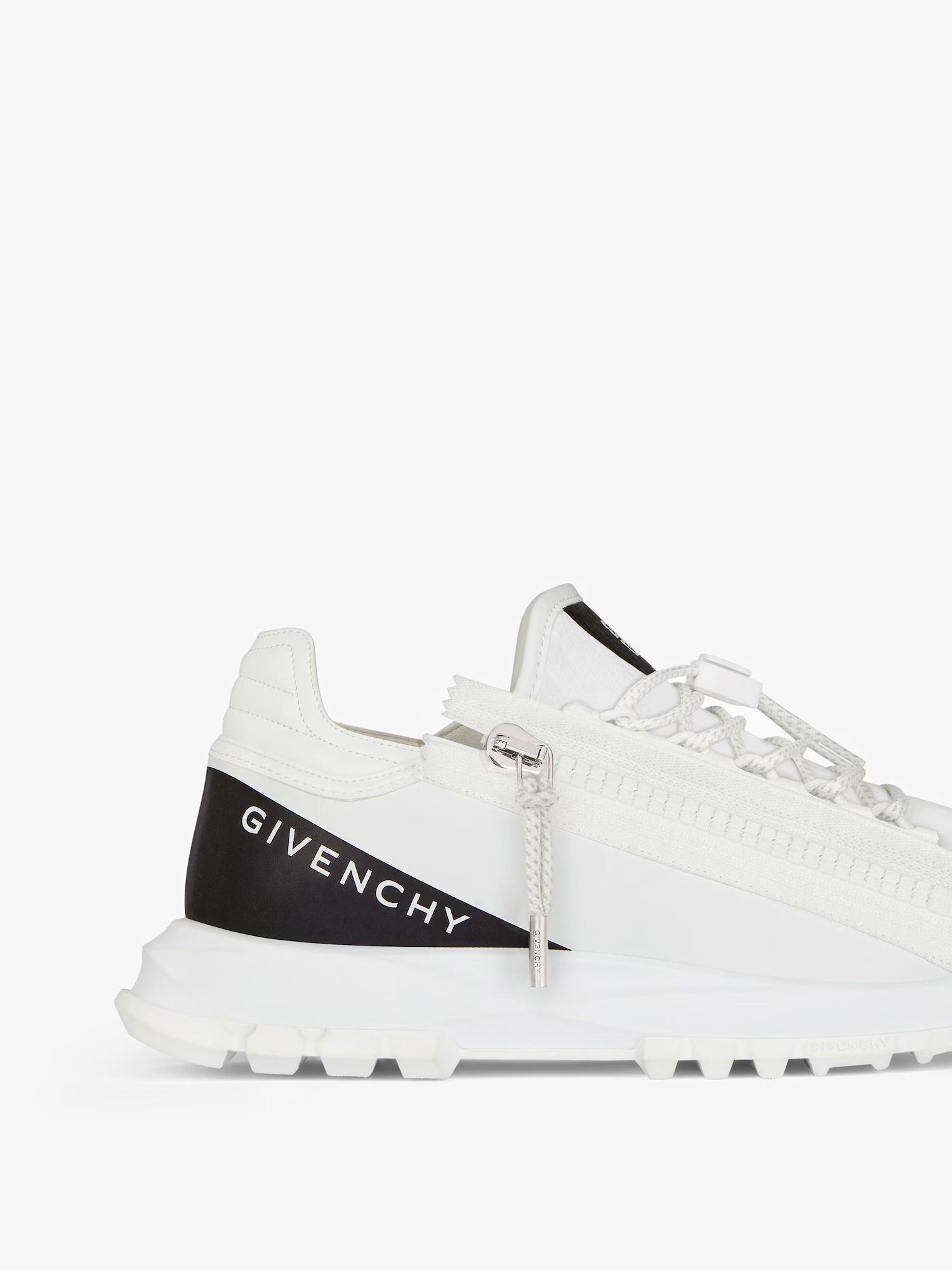 GIVENCHY Spectre Runner Leather Sneakers With 4g Side Zip Detail In White Product Image