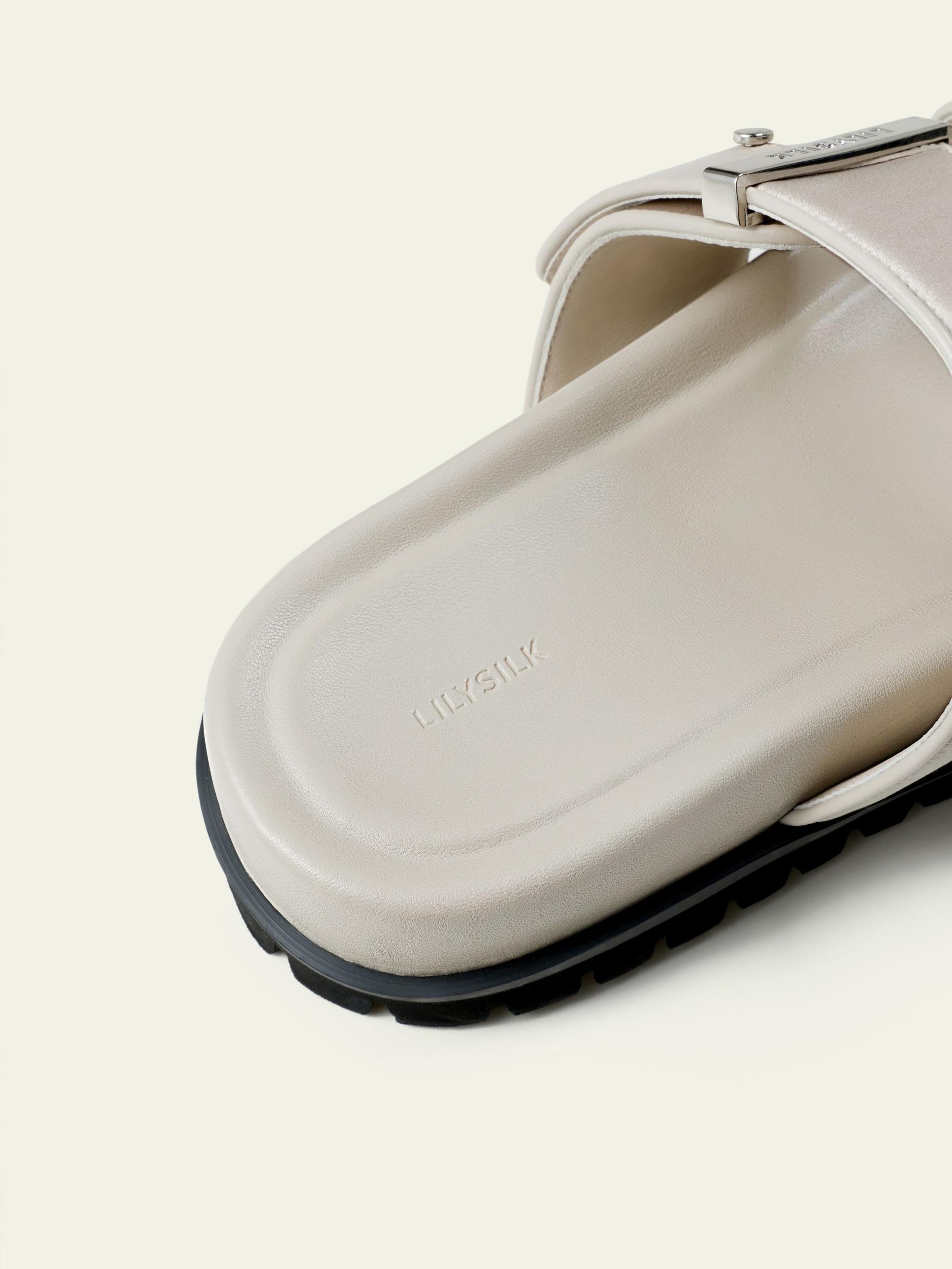 Silk Charmeuse Double-Strap Flat Sandals Product Image