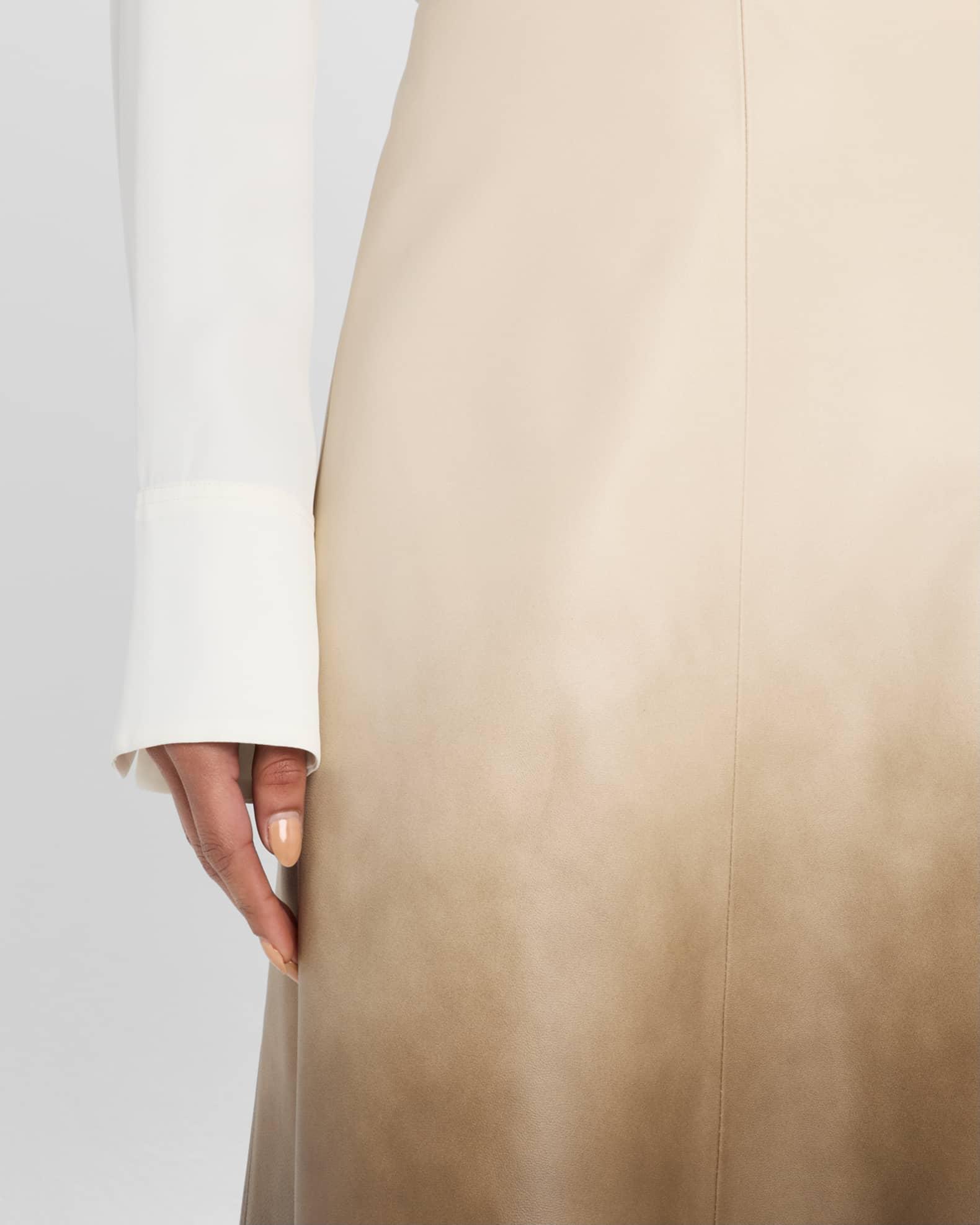 Lucien Ombre Leather Midi Skirt Product Image