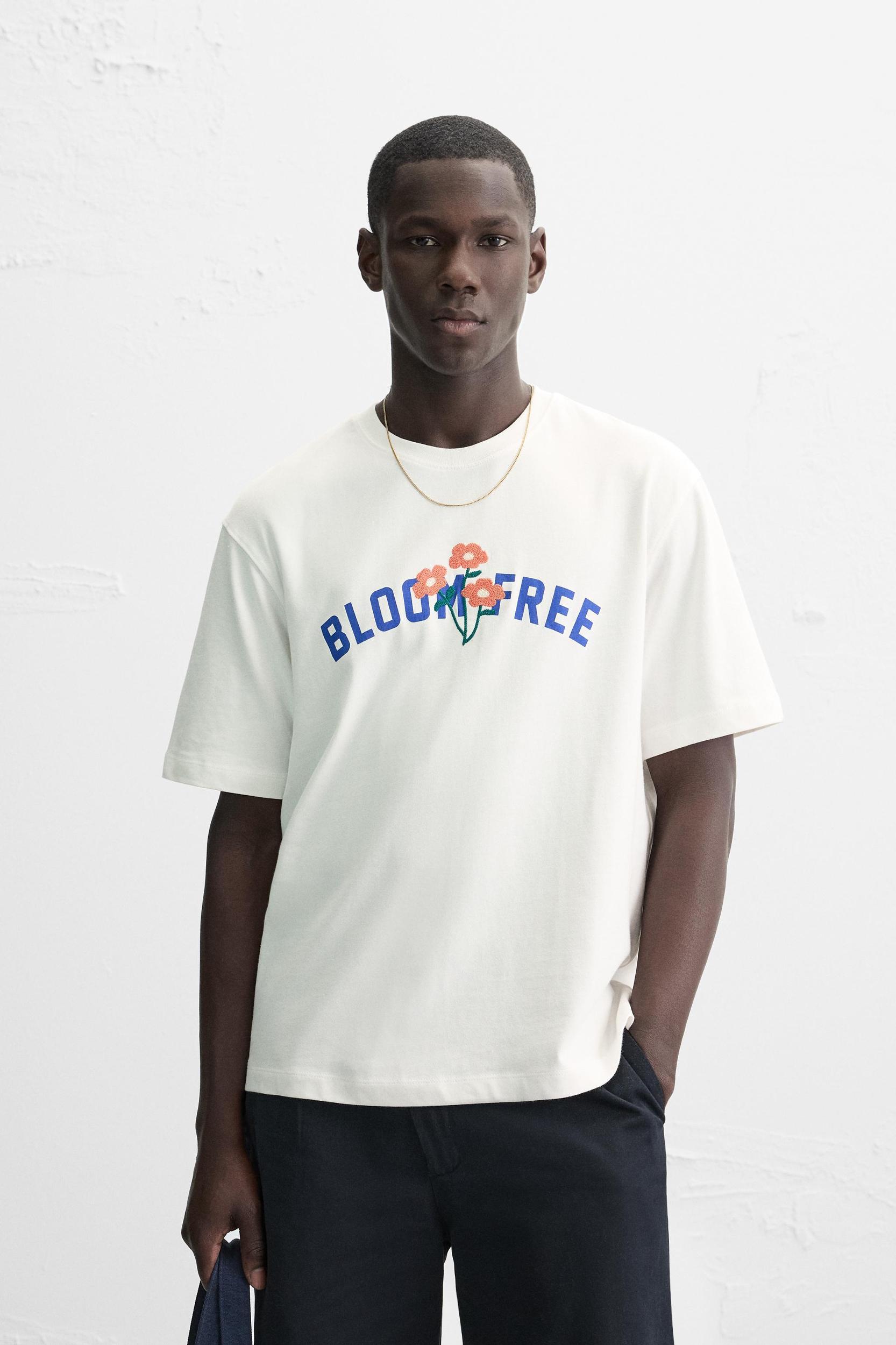 EMBROIDERED TEXT T-SHIRT Product Image