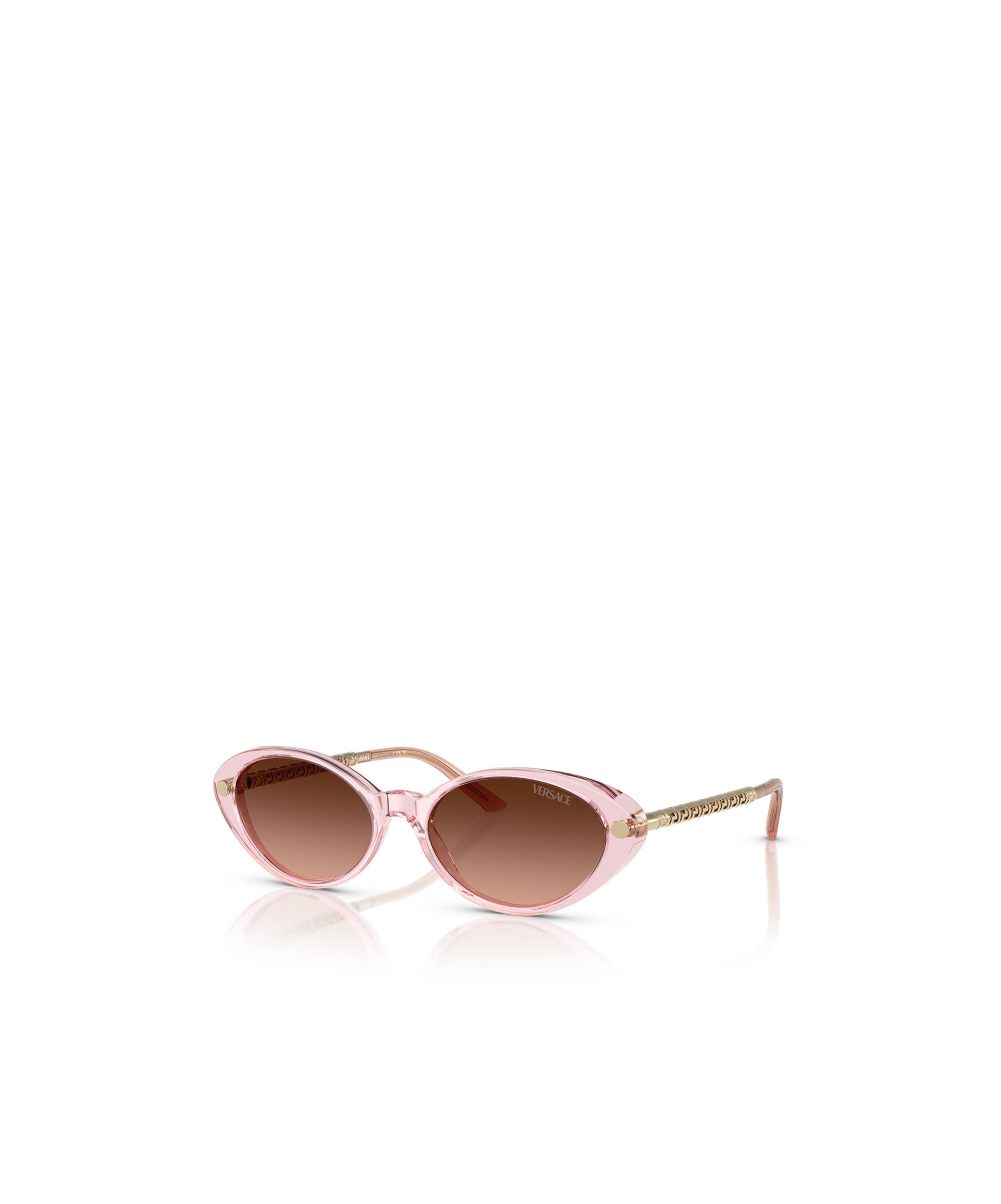 VERSACE Womens Pink Ve4469 Oval-frame Acetate And Metal Sunglasses In Brown Product Image