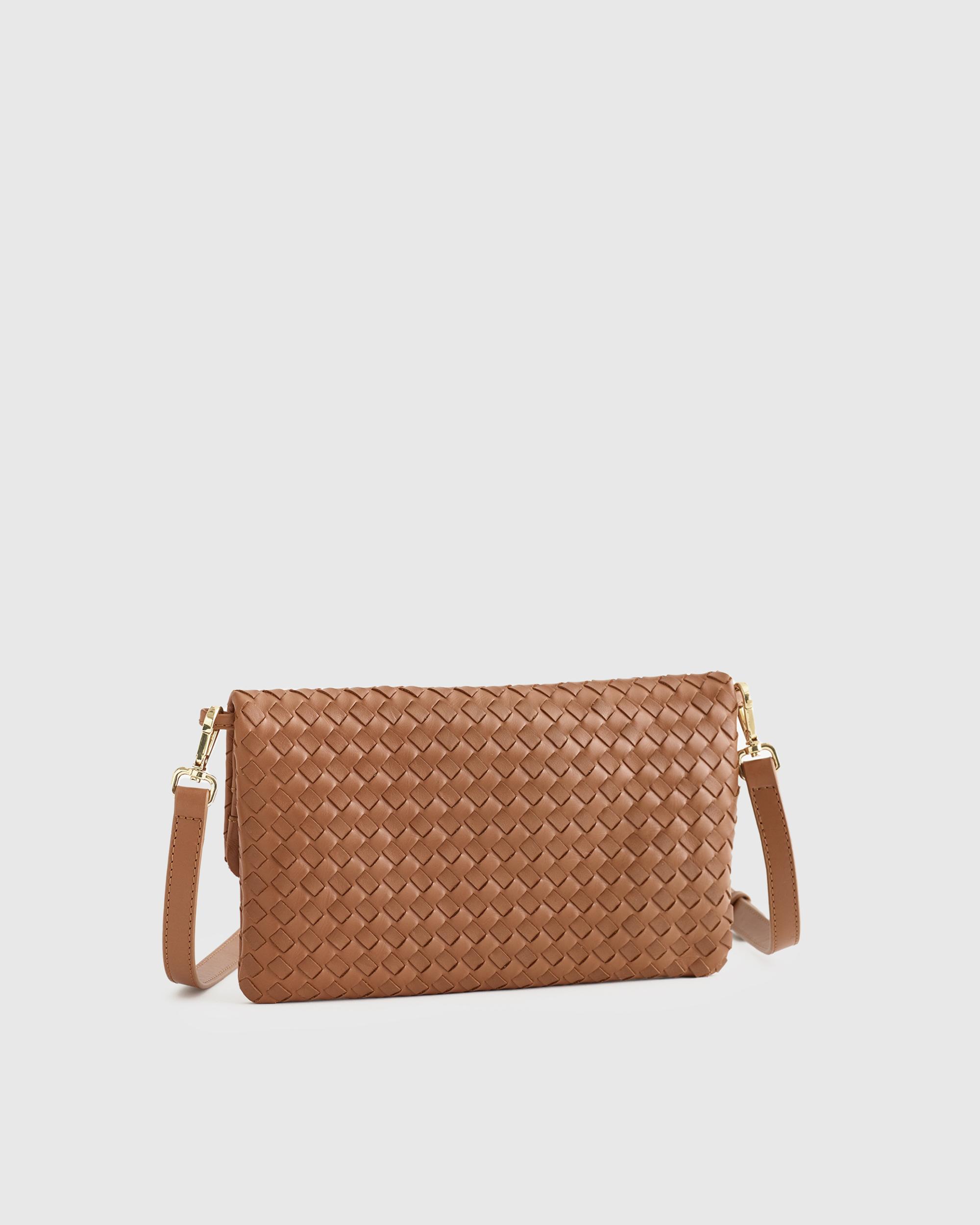 Quince | Women's Italian Leather Handwoven Convertible Clutch Product Image