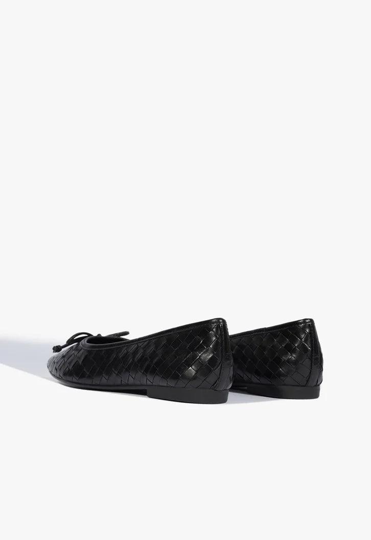 Arissa Black Leather Ballet Flat Product Image