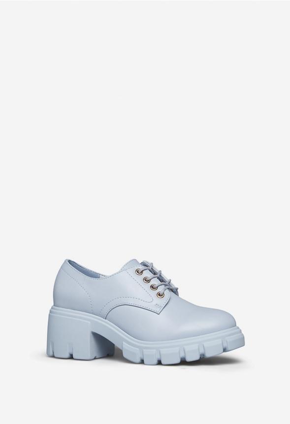 JustFab Margaux Platform Loafer Pump Womens Black/ White Size 8.5 Product Image