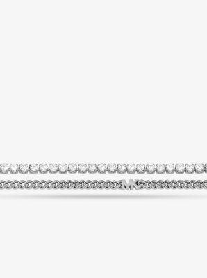 Precious Metal-Plated Brass Double Chain Tennis Necklace Product Image