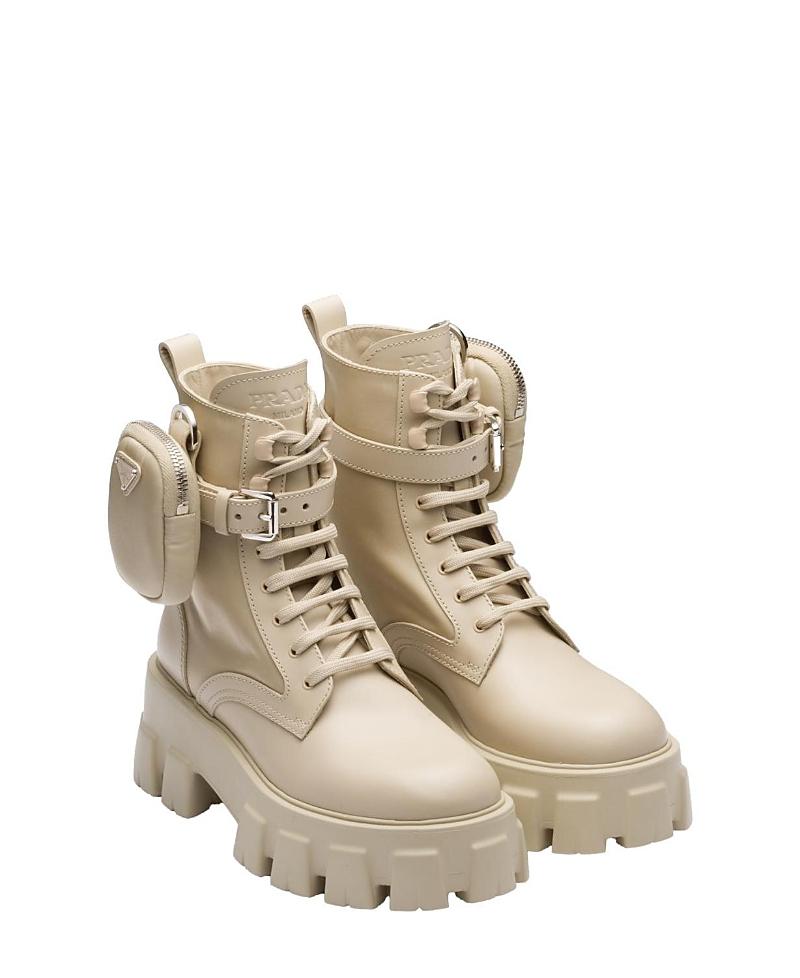 Prada Womens Monolith Leather and Re-Nylon Boots with Pouch Product Image