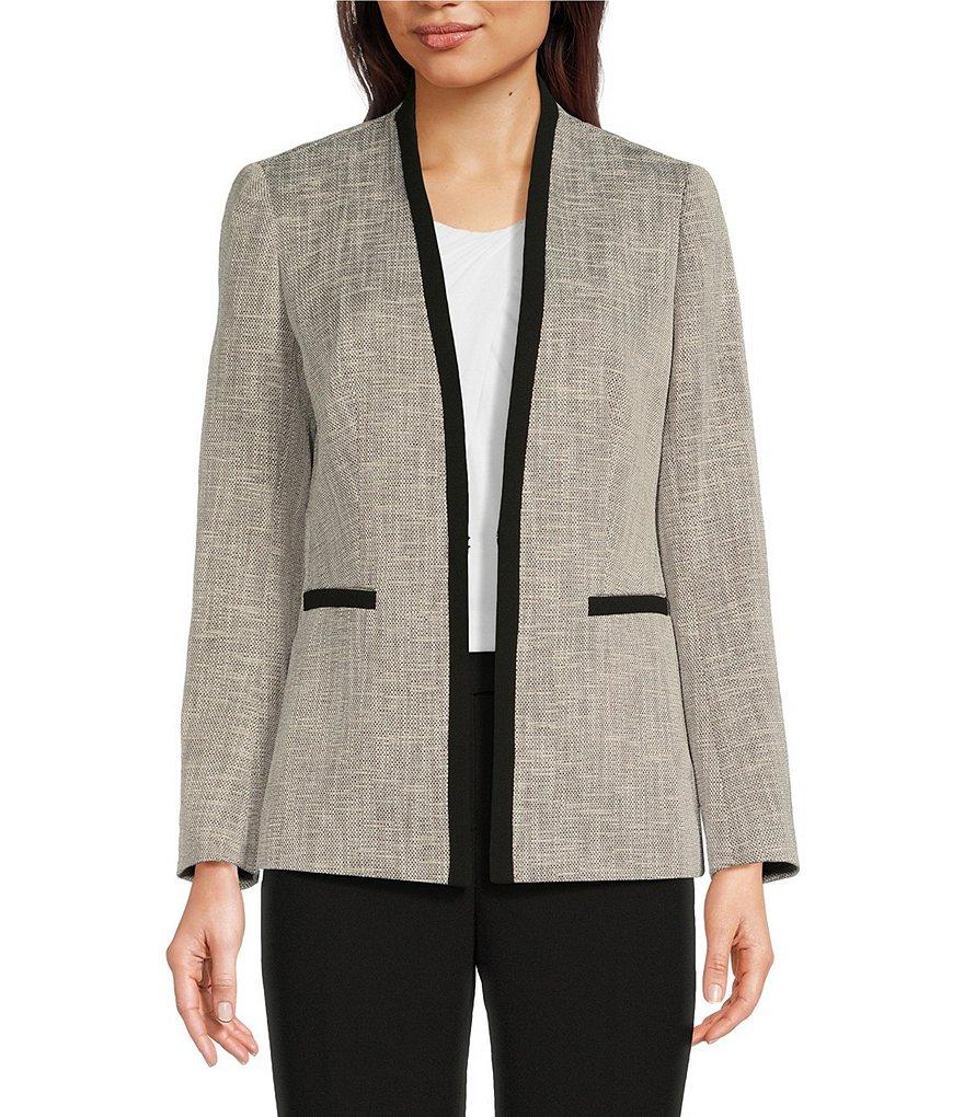 Anne Klein Boucle Open Front Long Sleeve Jacket Product Image
