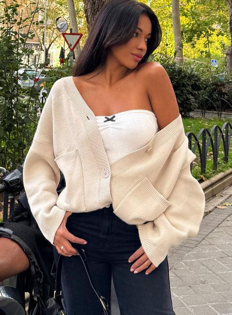 Burke Cardigan Cream Product Image