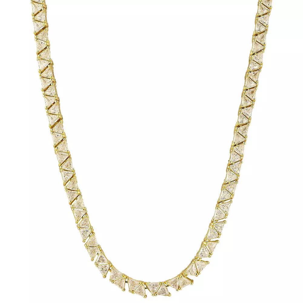WINX Cubic Zirconia Triangular Gem Tennis Necklace, Women's, Size: 16", Gold Tone Product Image